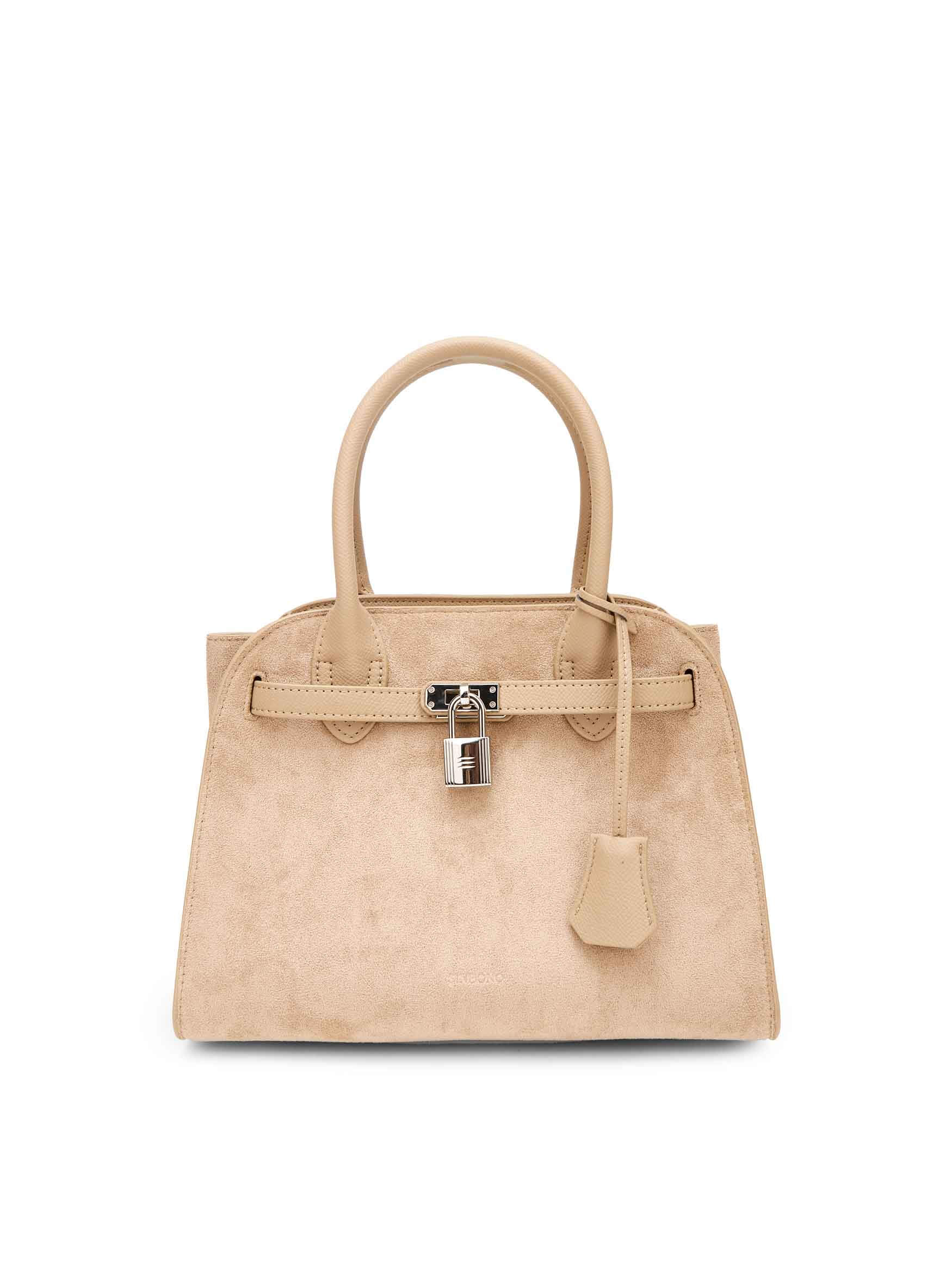 Ramona Top Handle Crossbody Bag in Ivory Vegan Leather - Front View