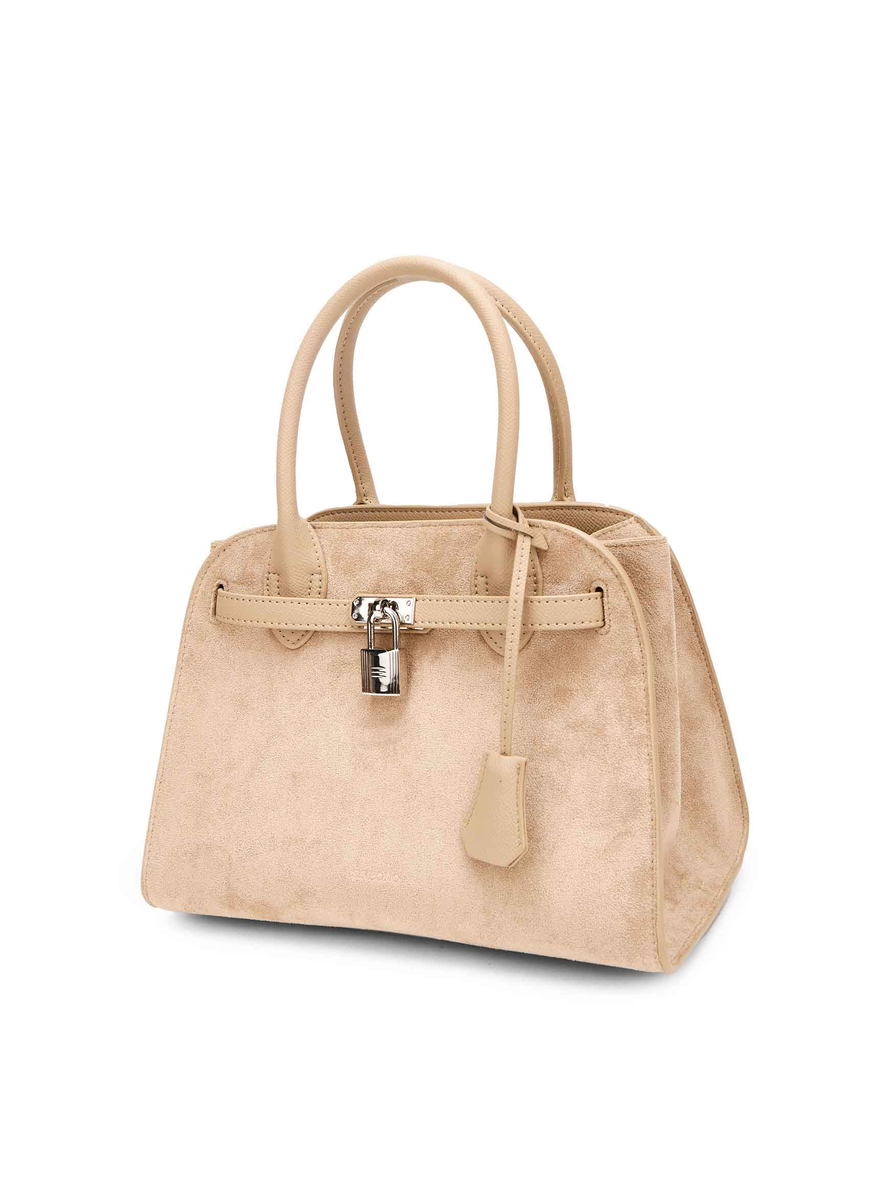 Ramona Top Handle Crossbody Bag in Ivory Vegan Leather - Side Angle