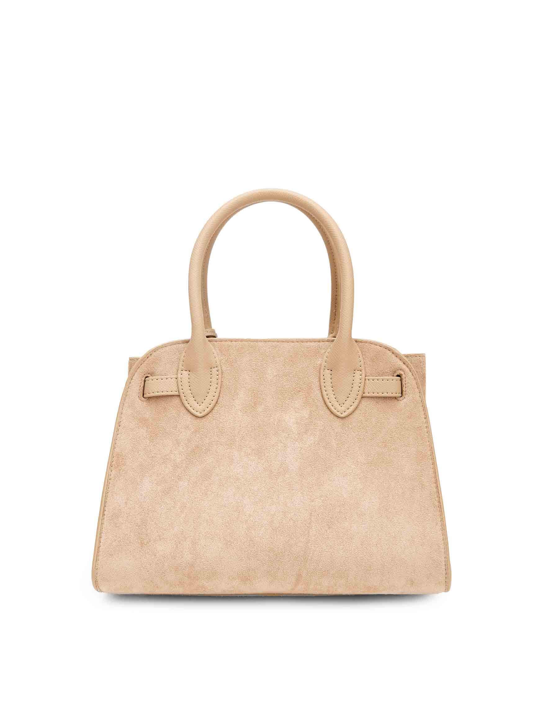 Ramona Top Handle Crossbody Bag in Ivory Vegan Leather - Back View