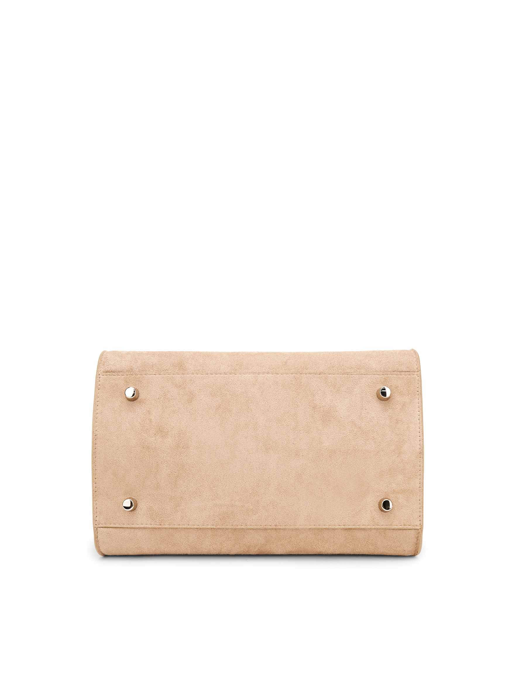 Ramona Top Handle Crossbody Bag in Ivory Vegan Leather - Bottom View