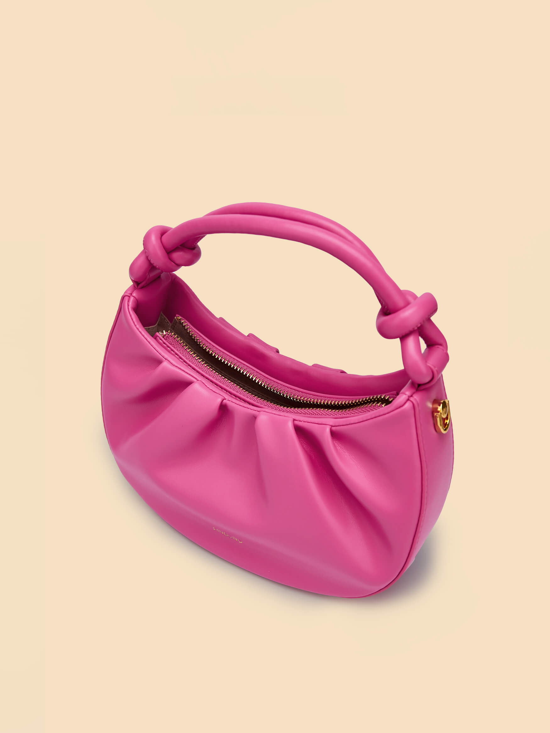 SINBONO Cate Bright Pink Leather Handbags -Vegan Leather Women Bag