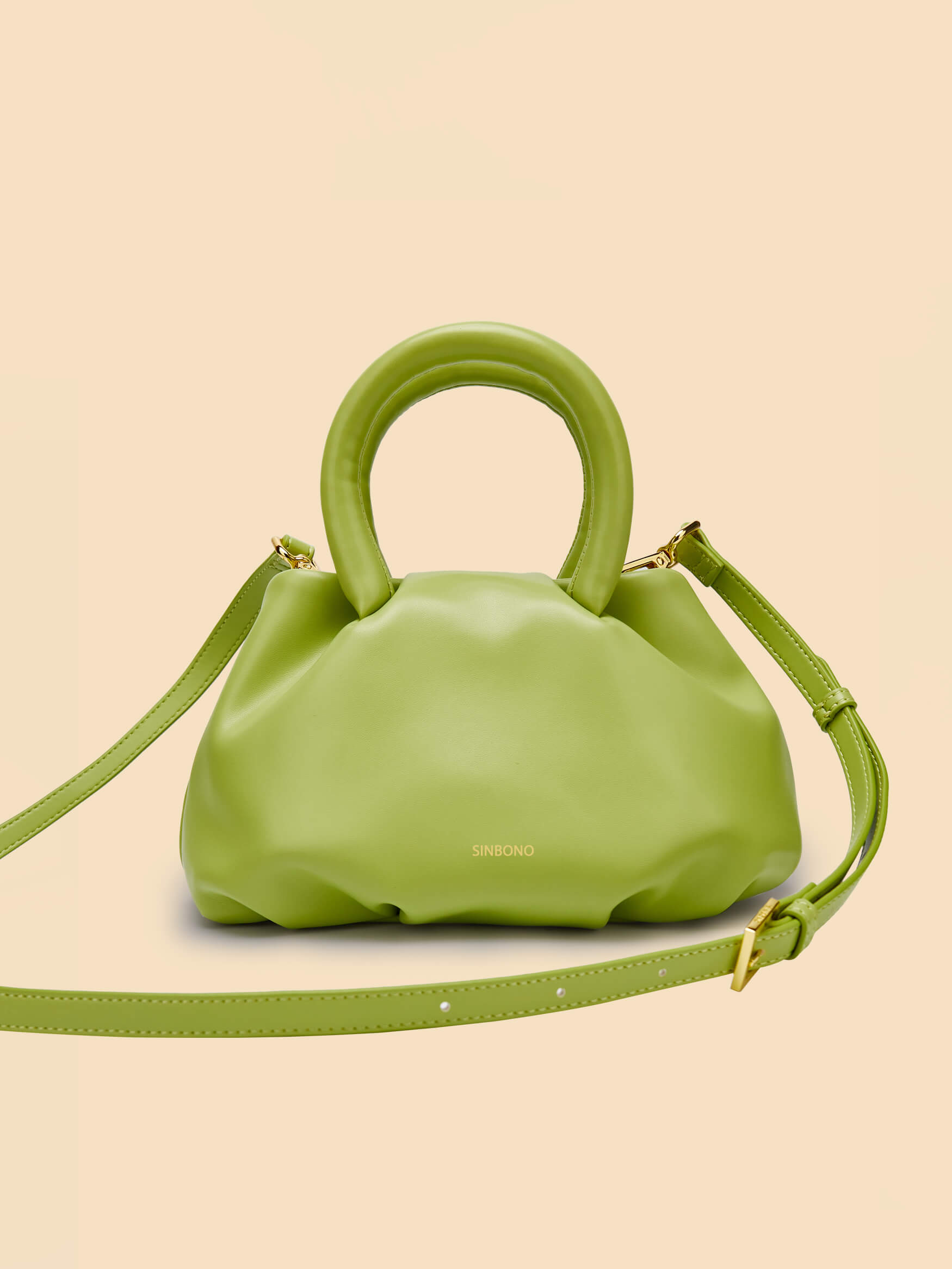 SINBONO Gal Lime Green Leather Handbags -Vegan Leather Women Bag
