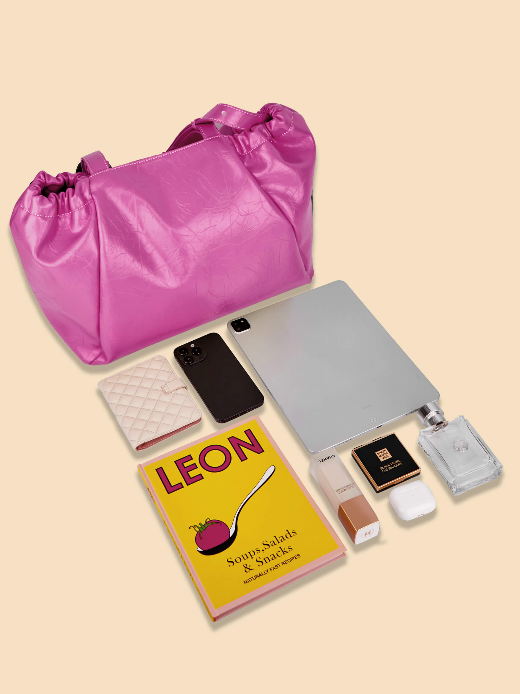 SINBONO Halle Hobo Tote Bag Bright Pink