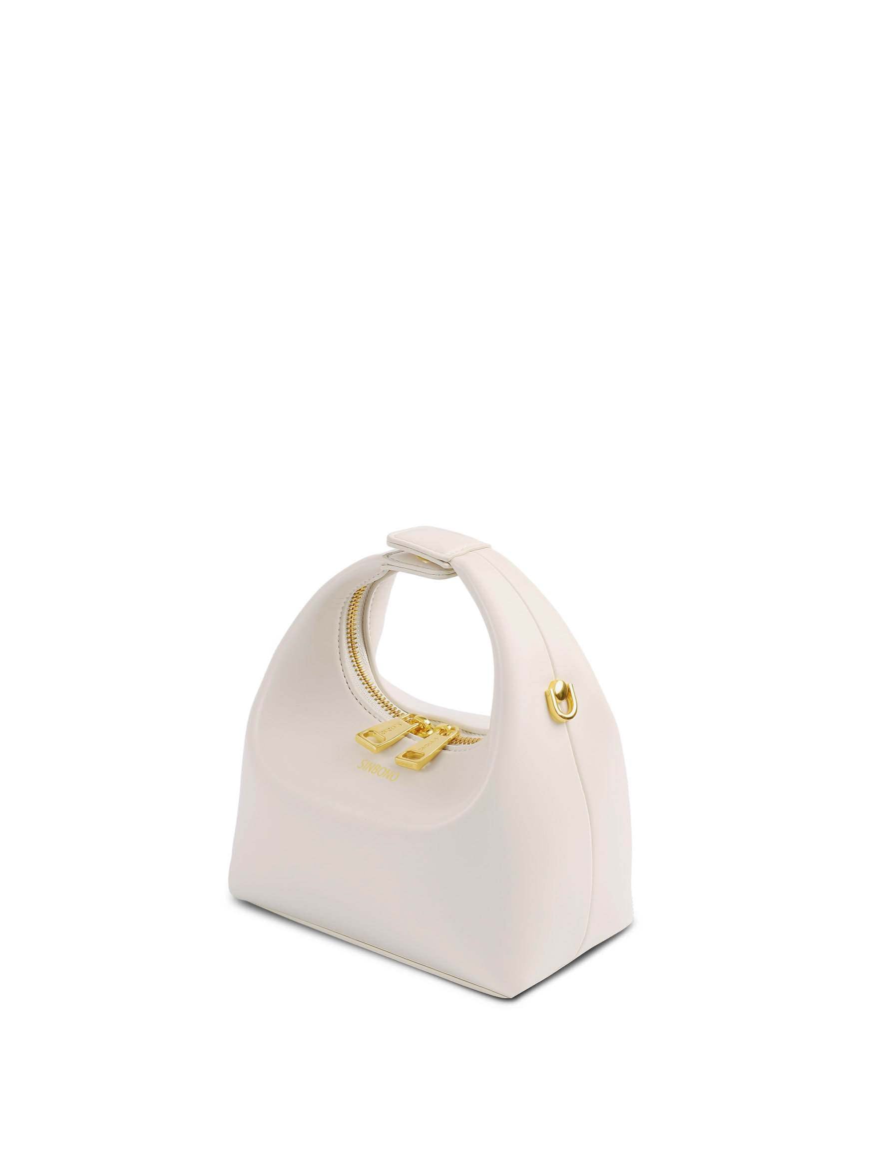 Vienna in Ivory Vegan Leather - Side Angle