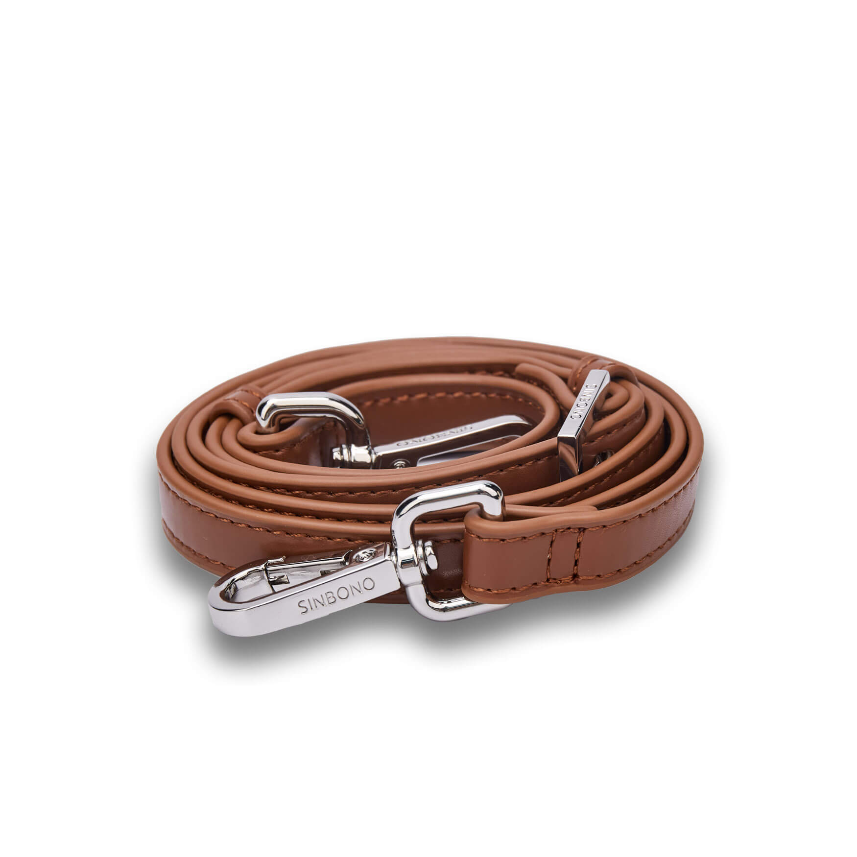 SINBONO Long Brown Silver Shoulder Strap - Purse with Shoulder Strap