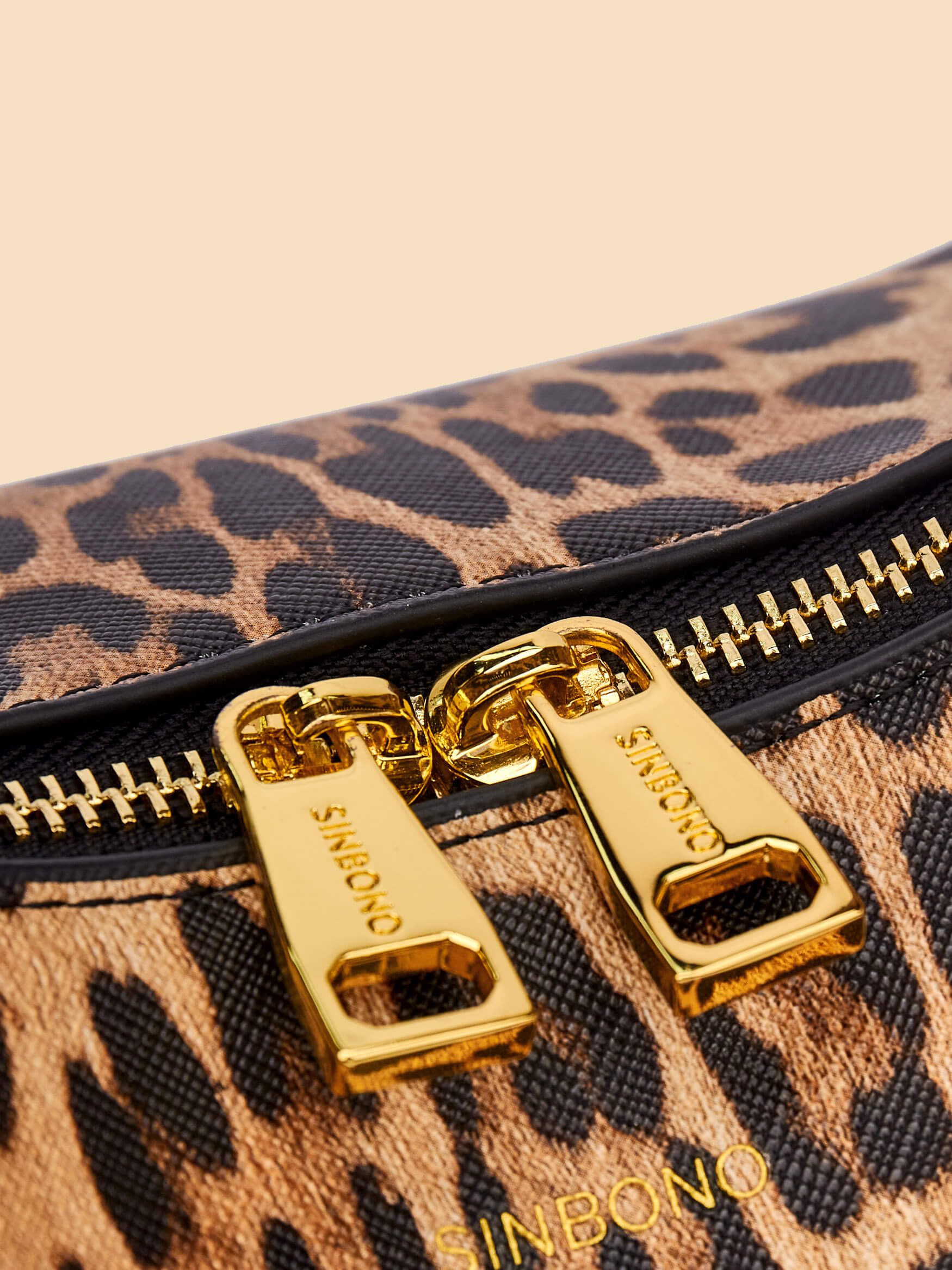 SINBONO Vienna Medium-Sized Brown leopard print Vegan Leather Purses