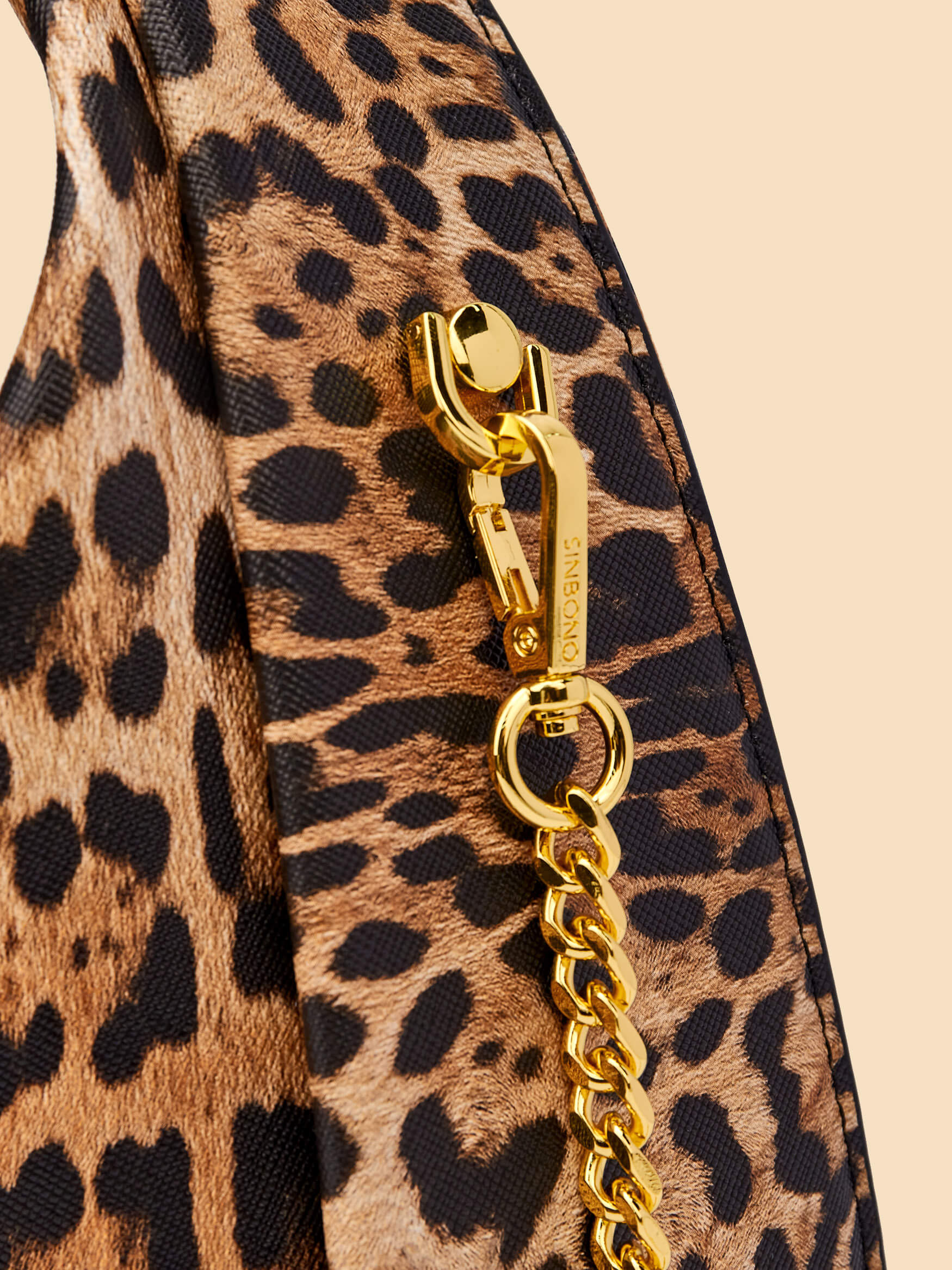 SINBONO Vienna Medium-Sized Brown leopard print Vegan Leather Purses