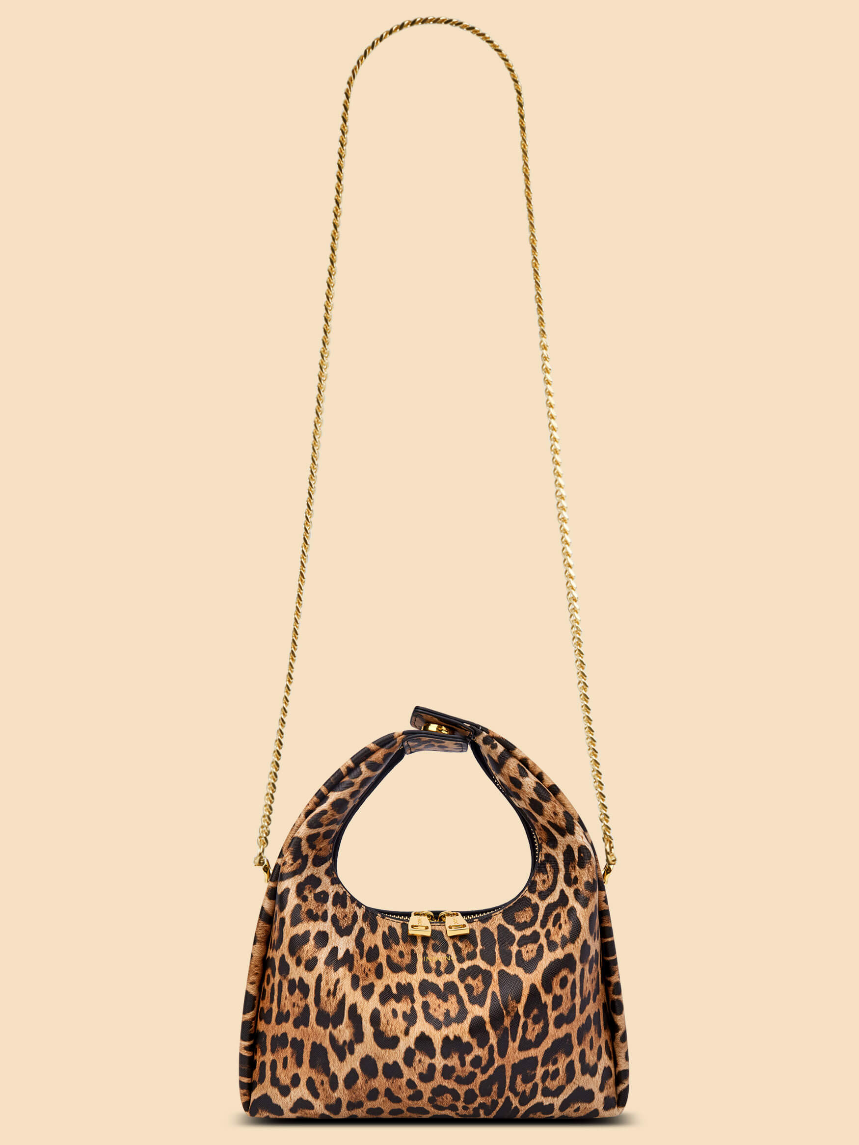 SINBONO Vienna Medium-Sized Brown leopard print Vegan Leather Purses