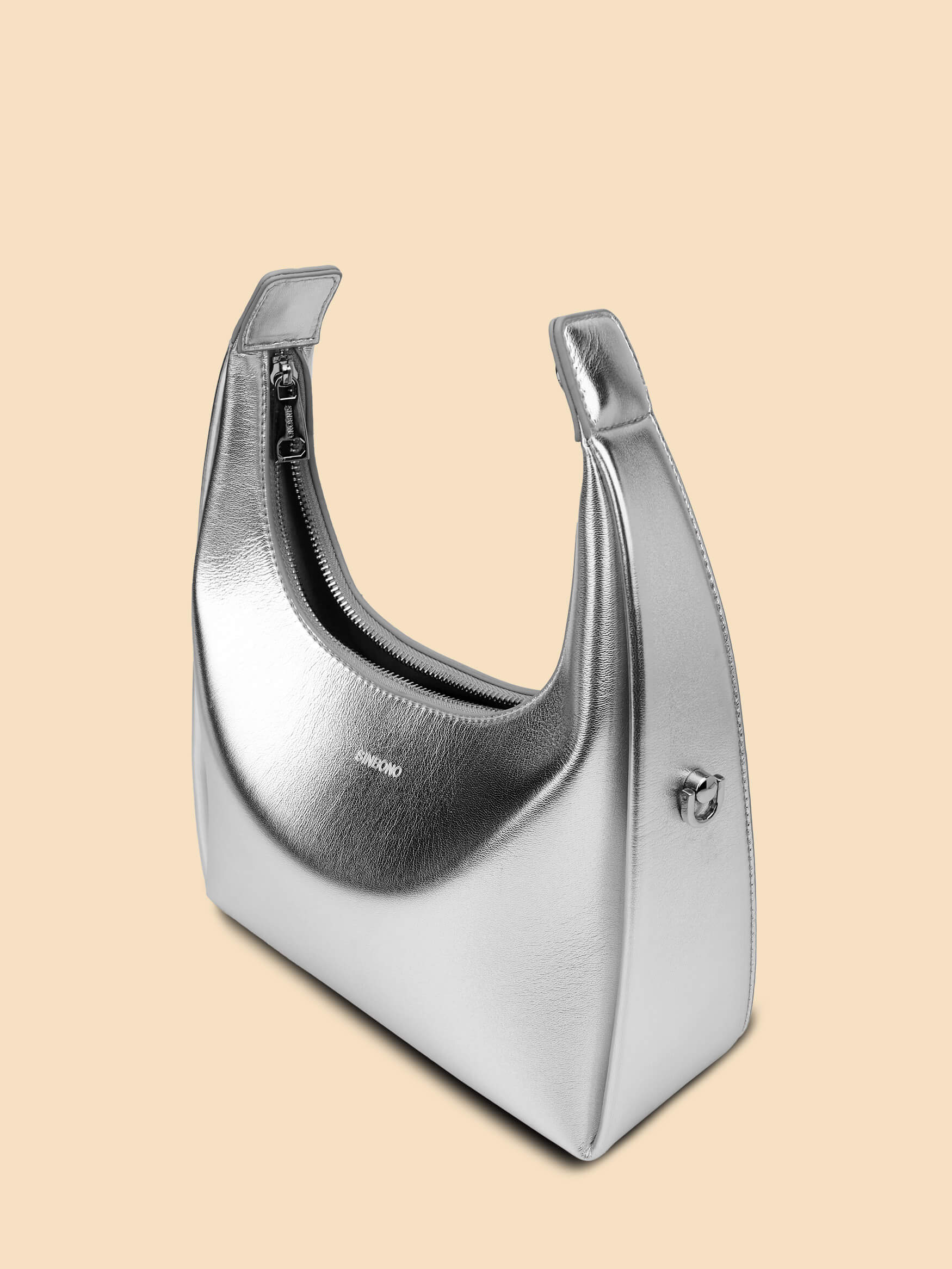 SINBONO Vienna Medium-Sized Silver Vegan Leather Purses