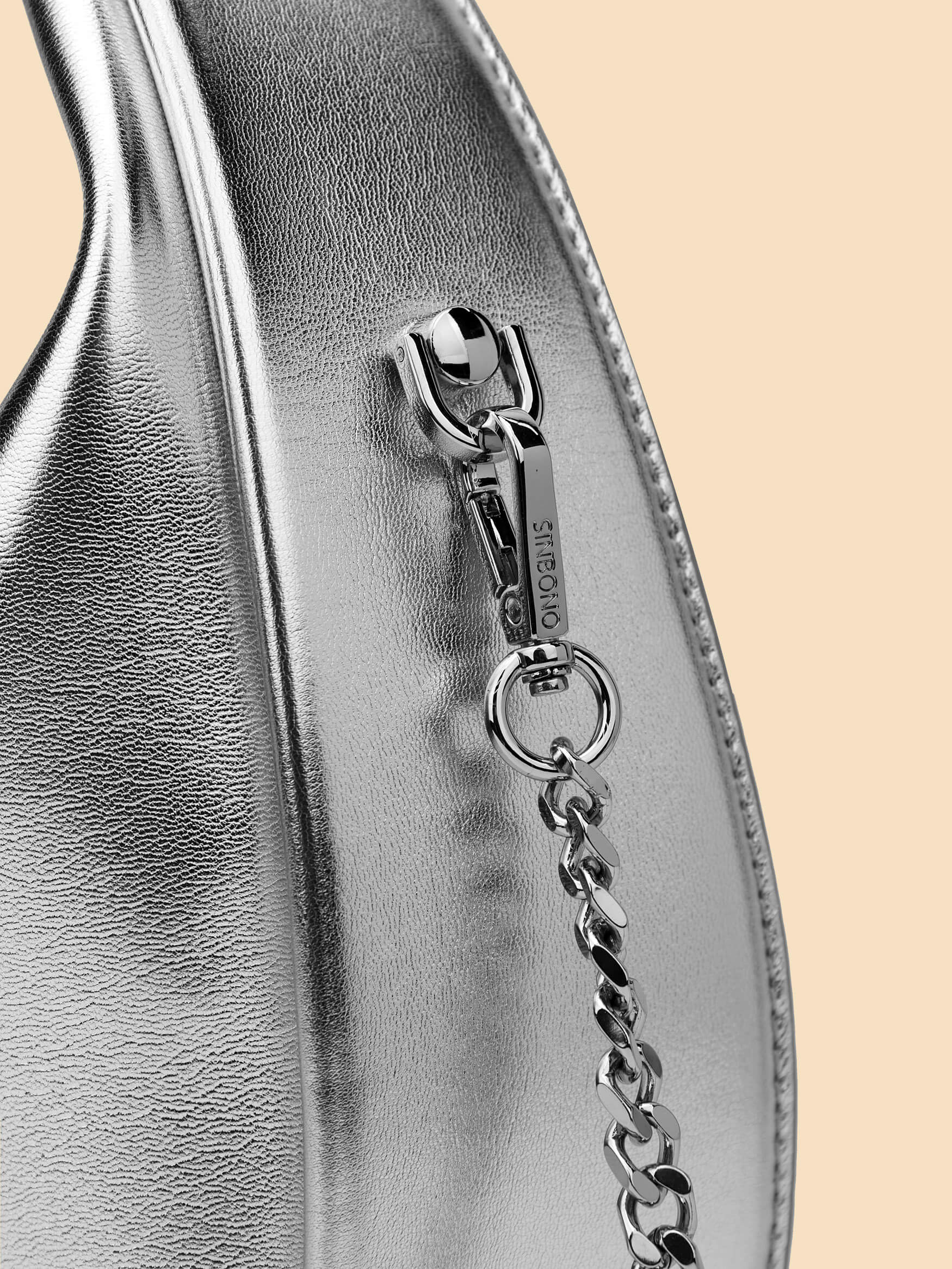 SINBONO Vienna Medium-Sized Silver Vegan Leather Purses