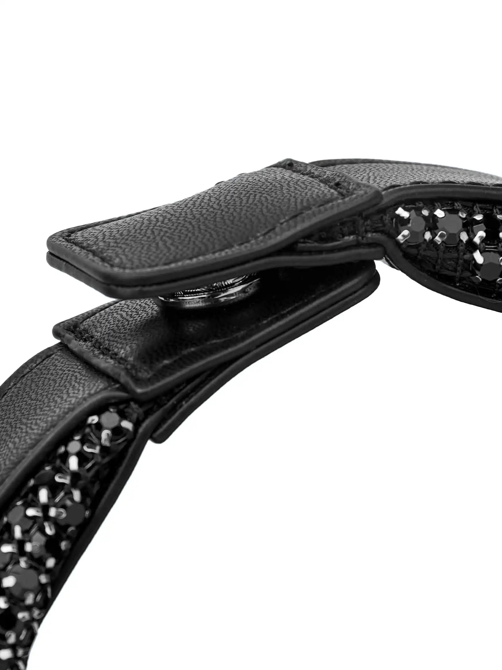 Vienna Top Handle Crossbody Bag - Black Rhinestone