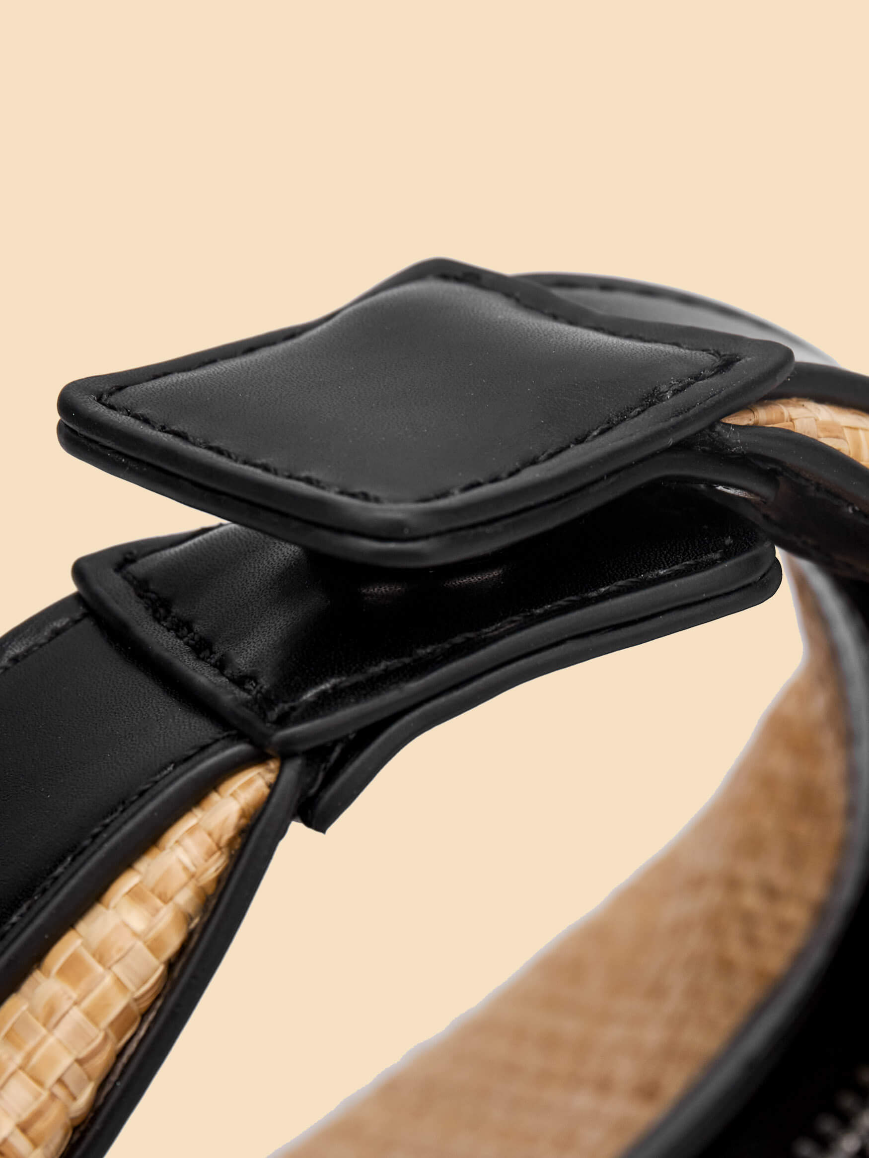 SINBONO Vienna Black&Straw Leather Handbags -Vegan Leather Women Bag