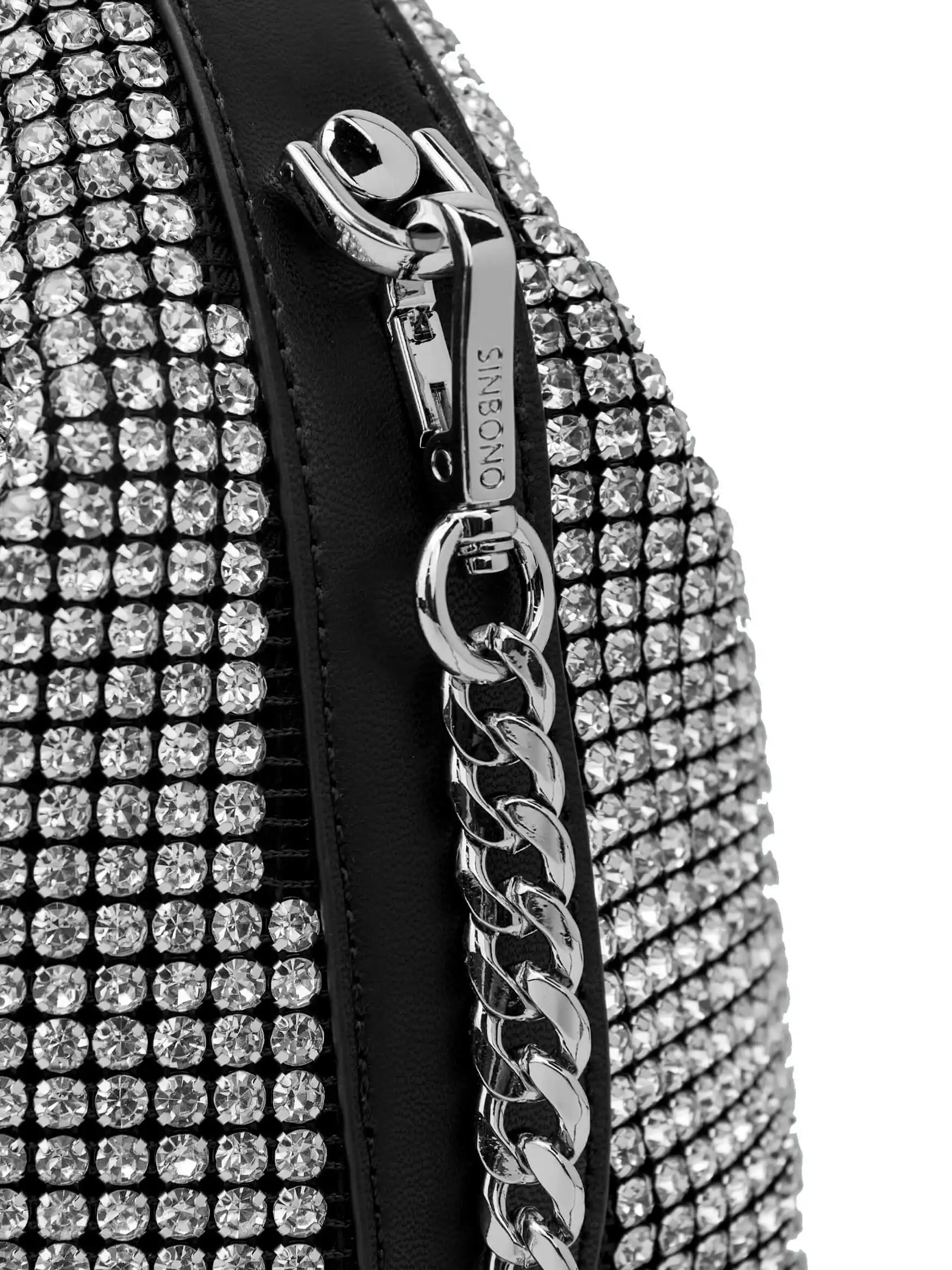 Vienna Top Handle Crossbody Bag - Silver Rhinestone