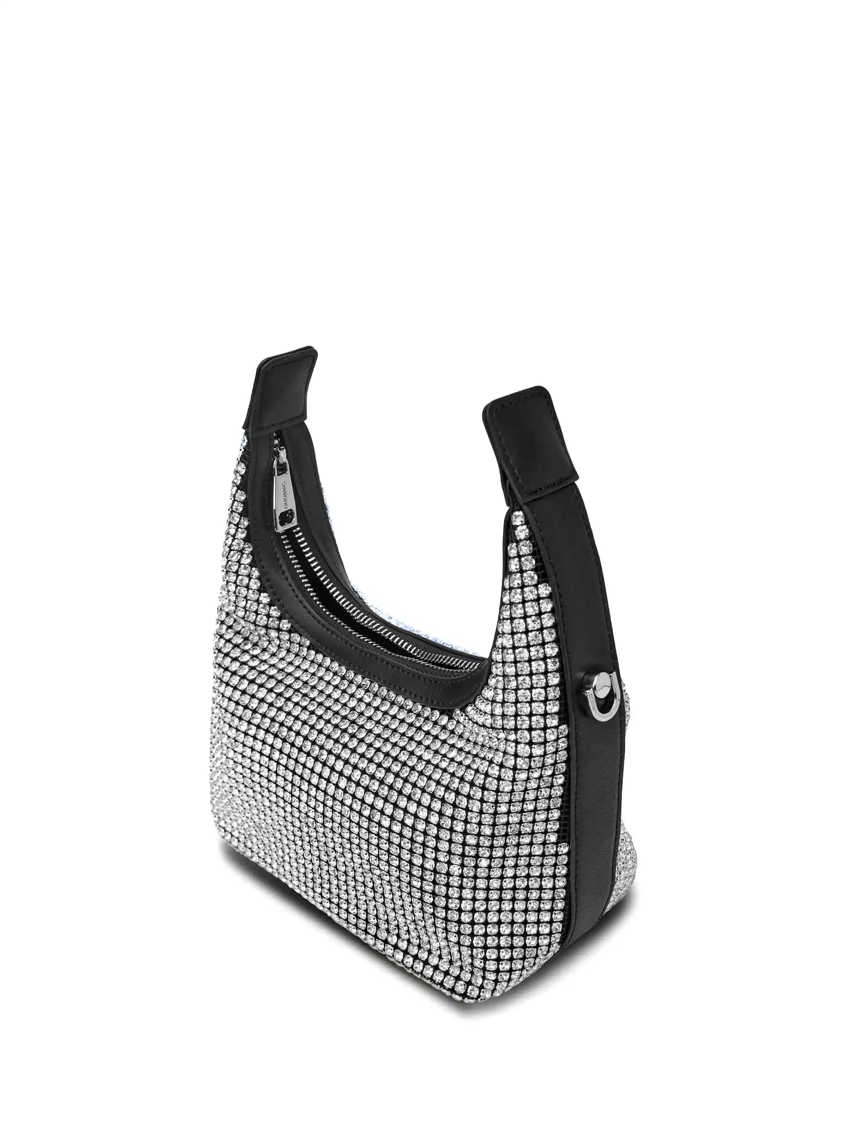 Vienna Top Handle Crossbody Bag - Silver Rhinestone