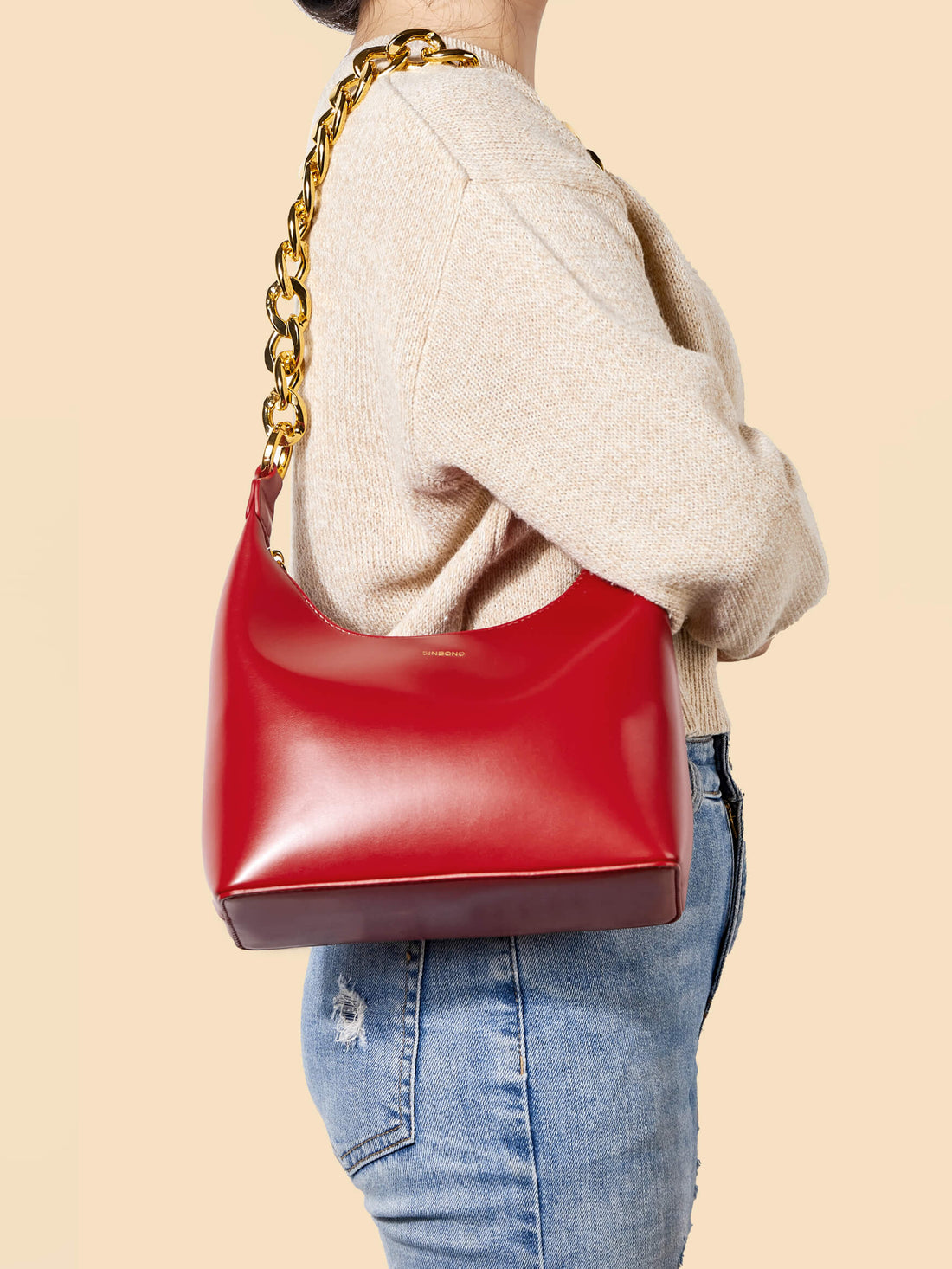 SINBONO Red Shoulder Satchel Crossbody Women's Handbags