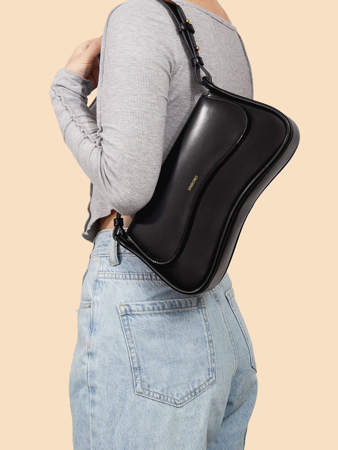 SINBONO Zoe Shoulder Bag  Black - Sustainable Leather Bag