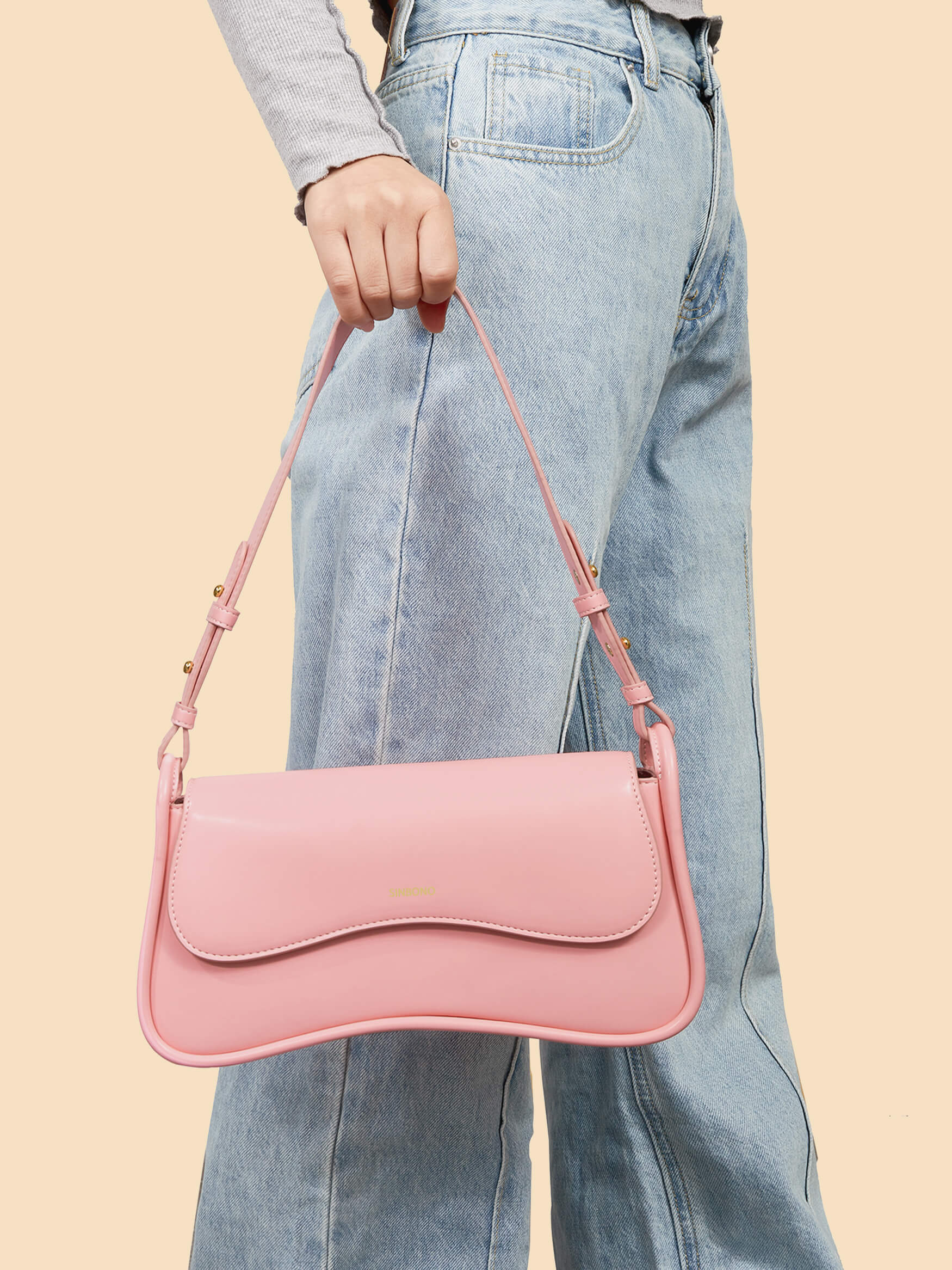 SINBONO Zoe Pink Shoulder Bag - Top Quality Women Leather Bag