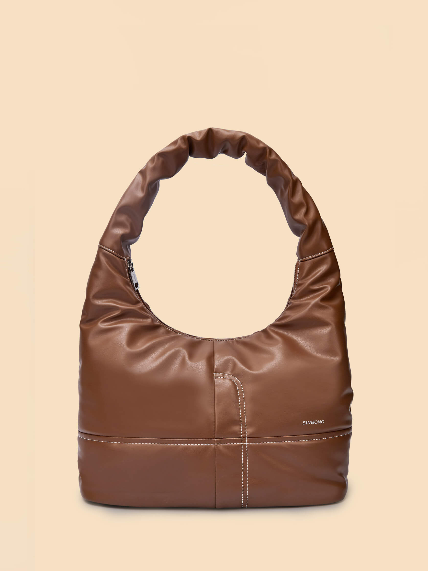 SINBONO Medium Berry Hobo Shoulder Bag Brown