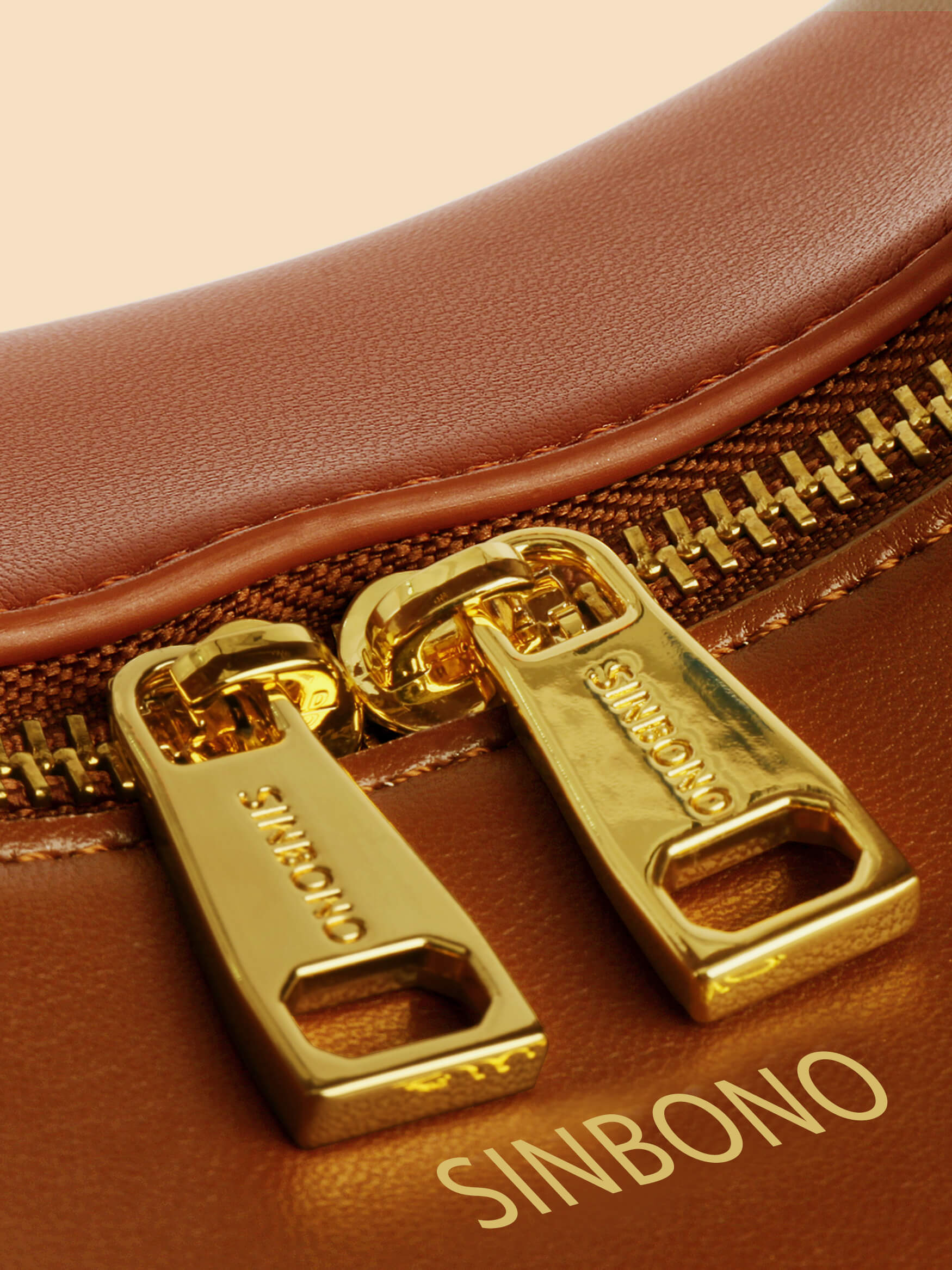 SINBONO Vienna Medium-Sized Brown Vegan Leather Purses