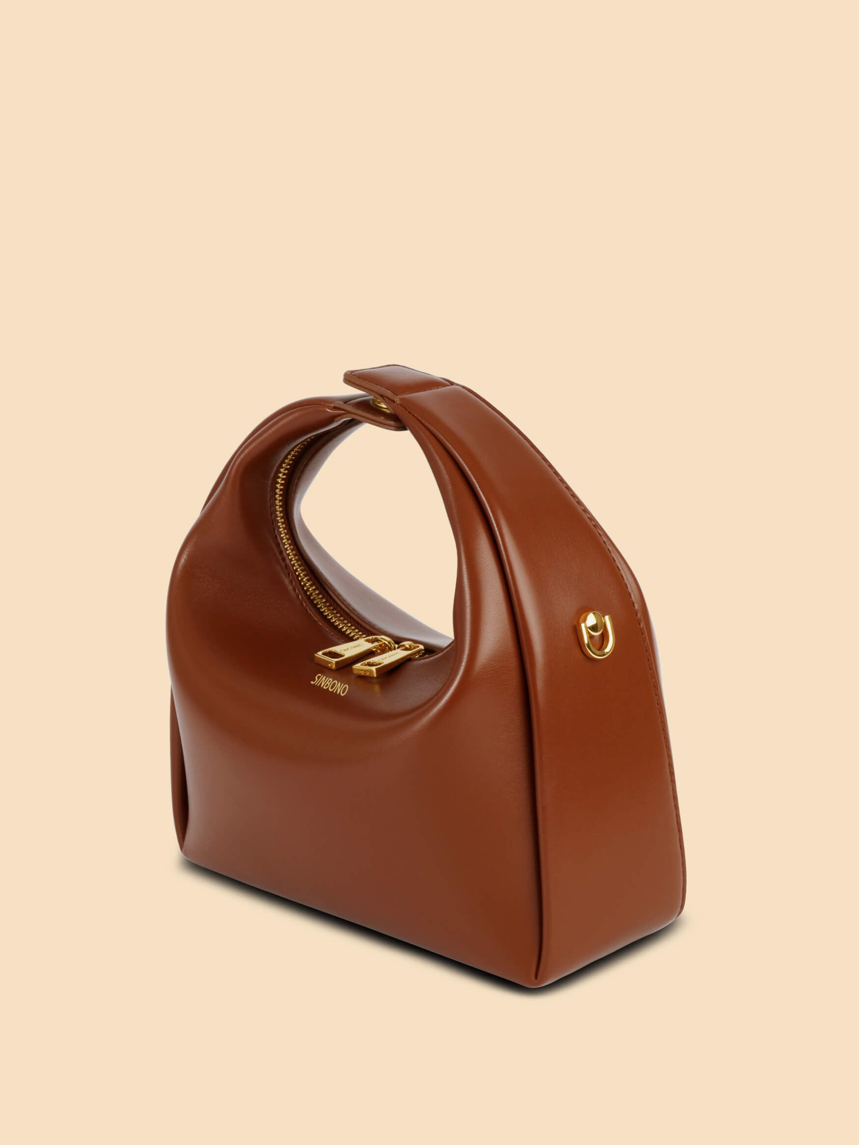 SINBONO Vienna Medium-Sized Brown Vegan Leather Purses
