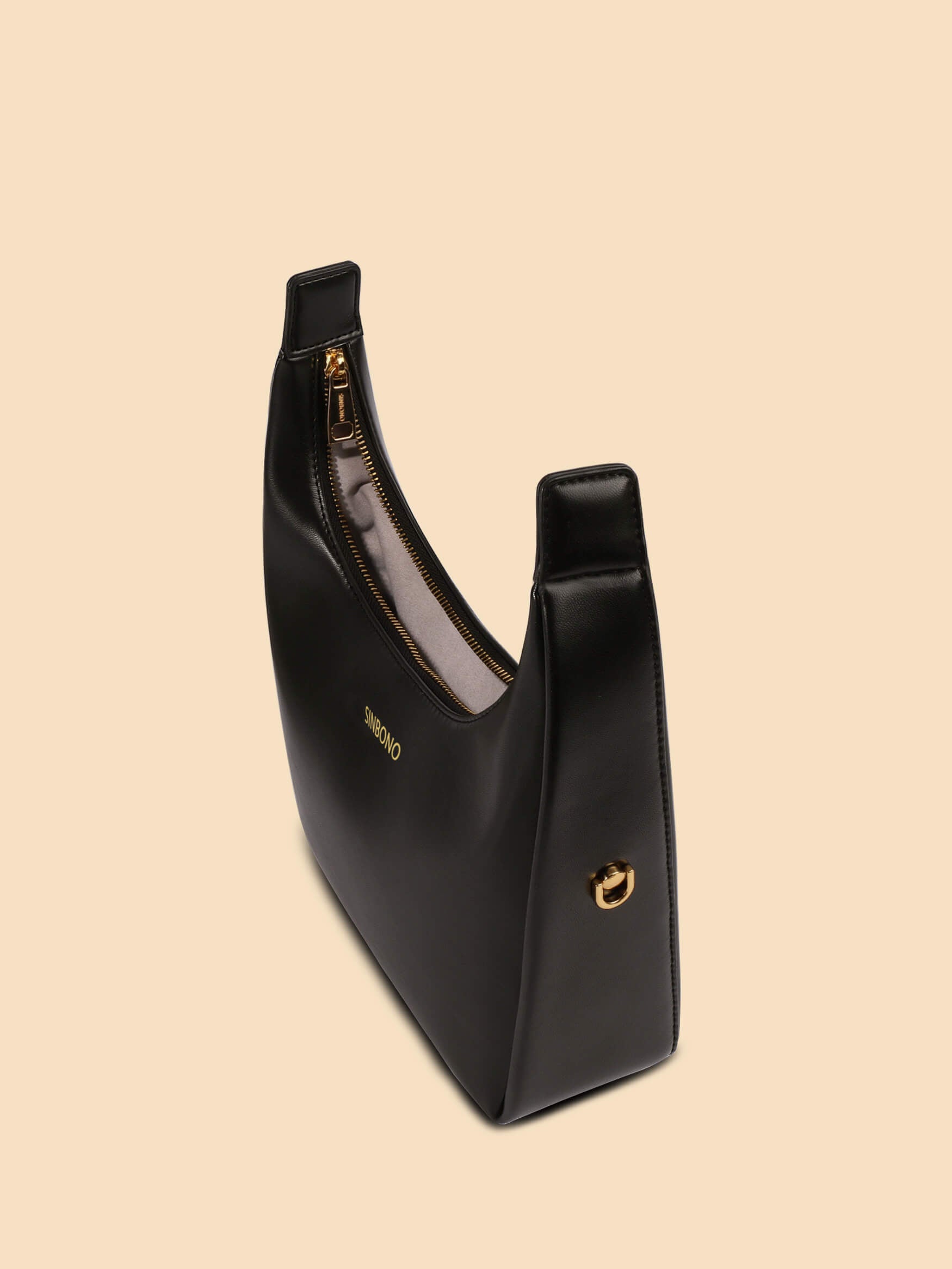 SINBONO Vienna Medium-Sized Black Vegan Leather Purses