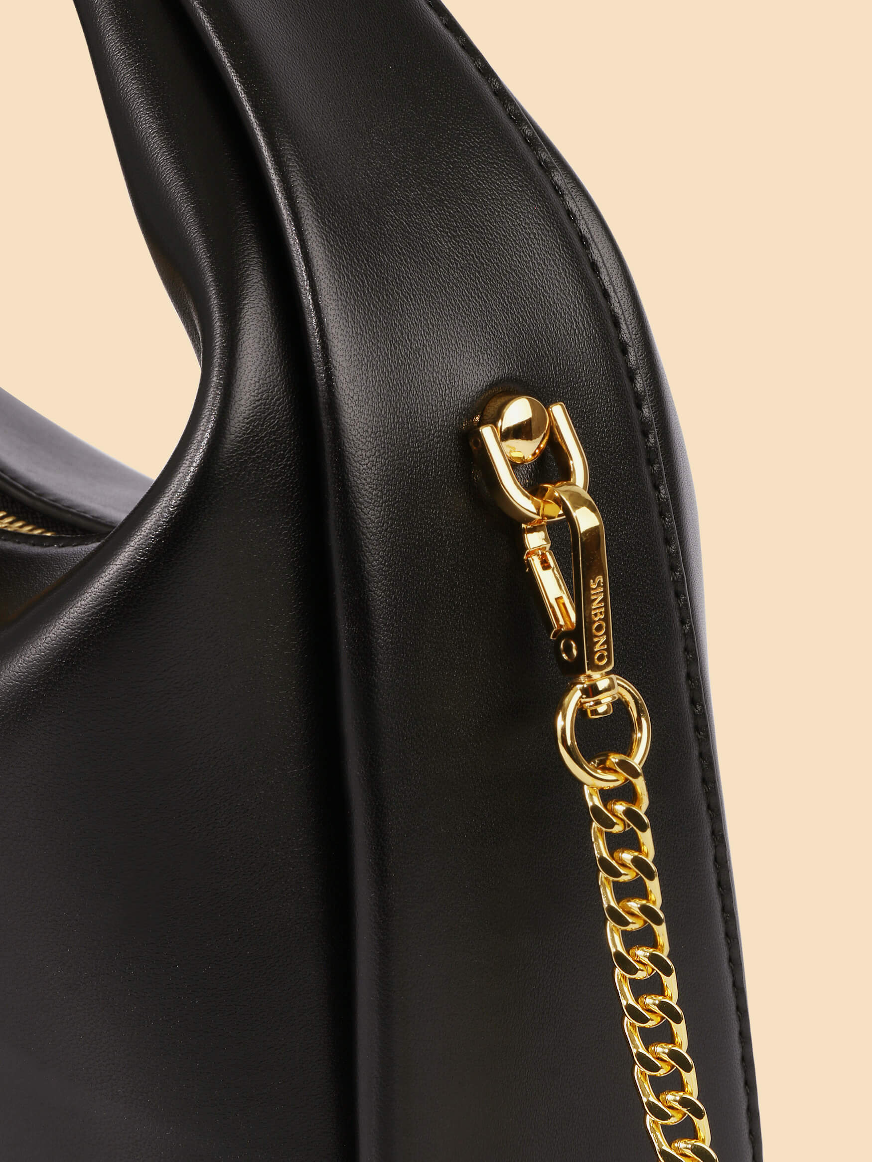 SINBONO Vienna Medium-Sized Black Vegan Leather Purses