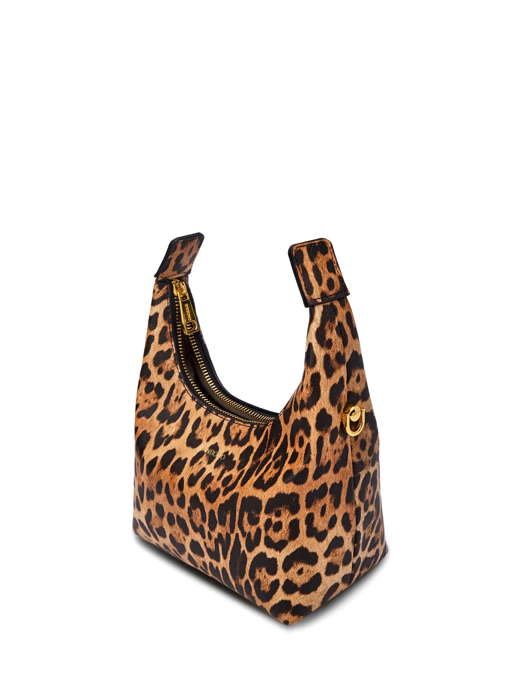 Vienna Top Handle Crossbody Bag in Brown leopard print Vegan Leather - Front View