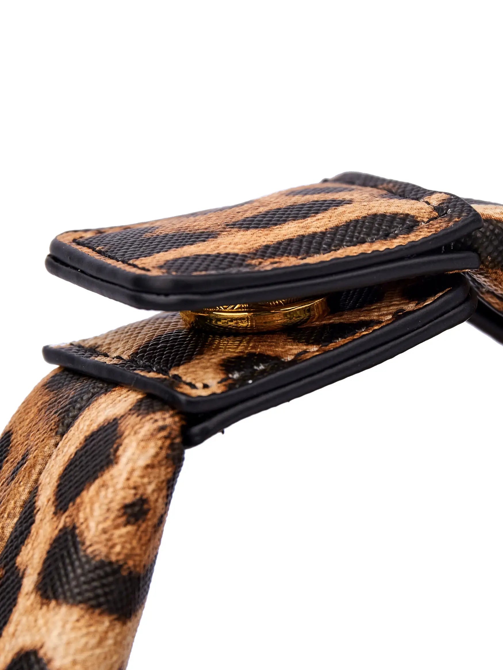 Vienna Top Handle Crossbody Bag in Brown leopard print Vegan Leather - Front View