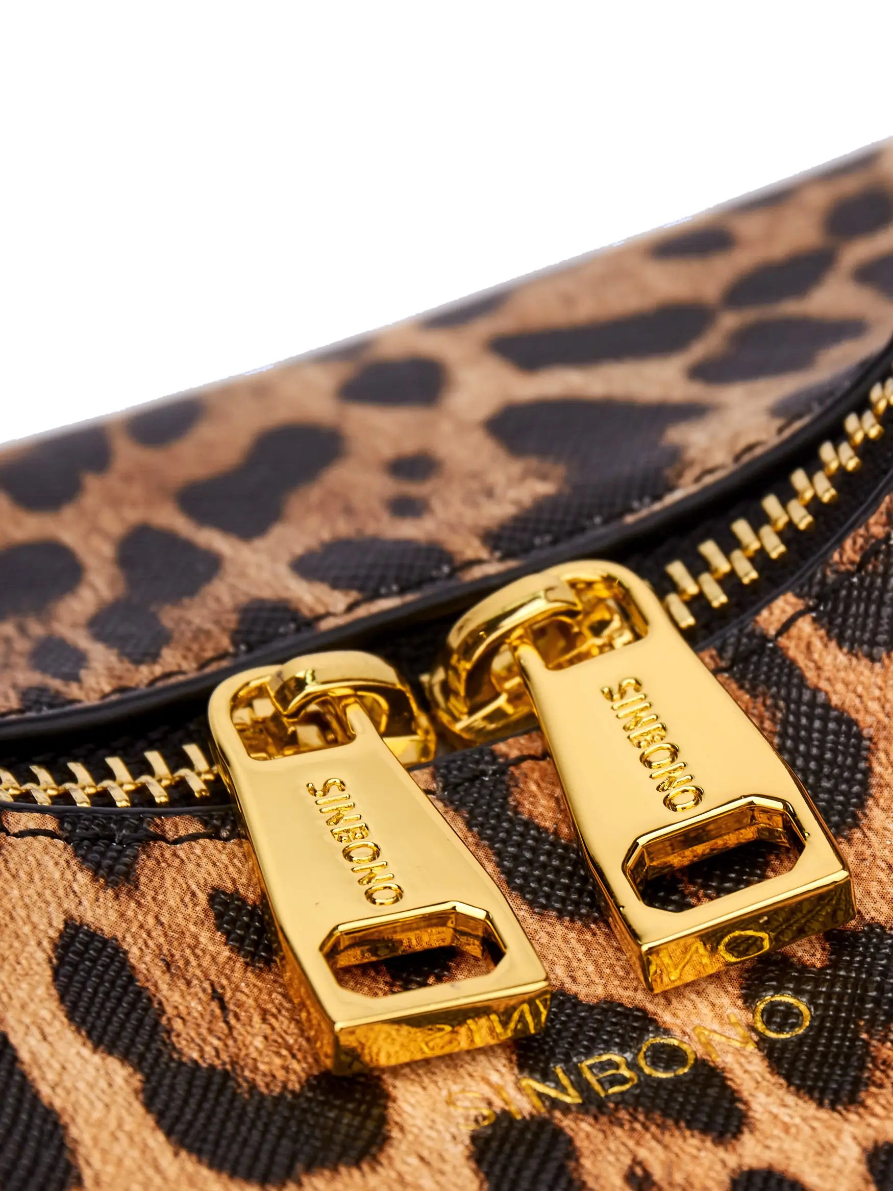 Vienna Top Handle Crossbody Bag in Brown leopard print Vegan Leather - Front View