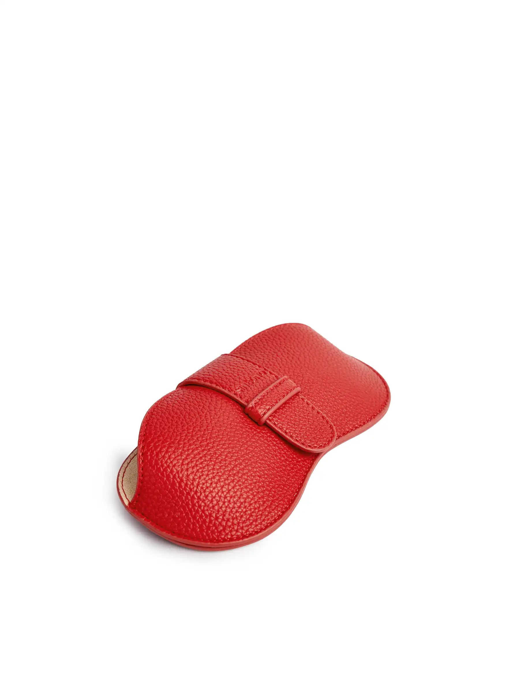 Sunglasses Bag in Red Vegan Leather - Side Angle