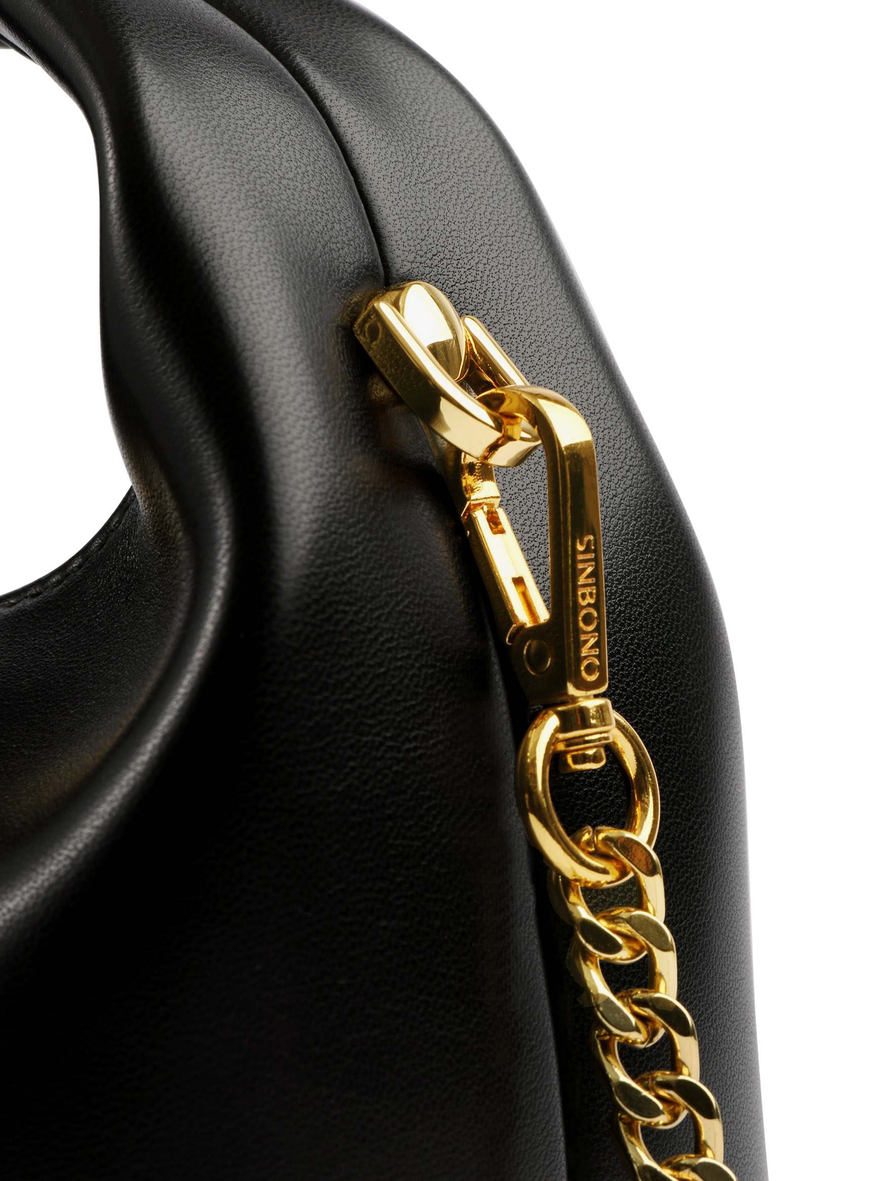 Vienna in Black Vegan Leather - Side Hook