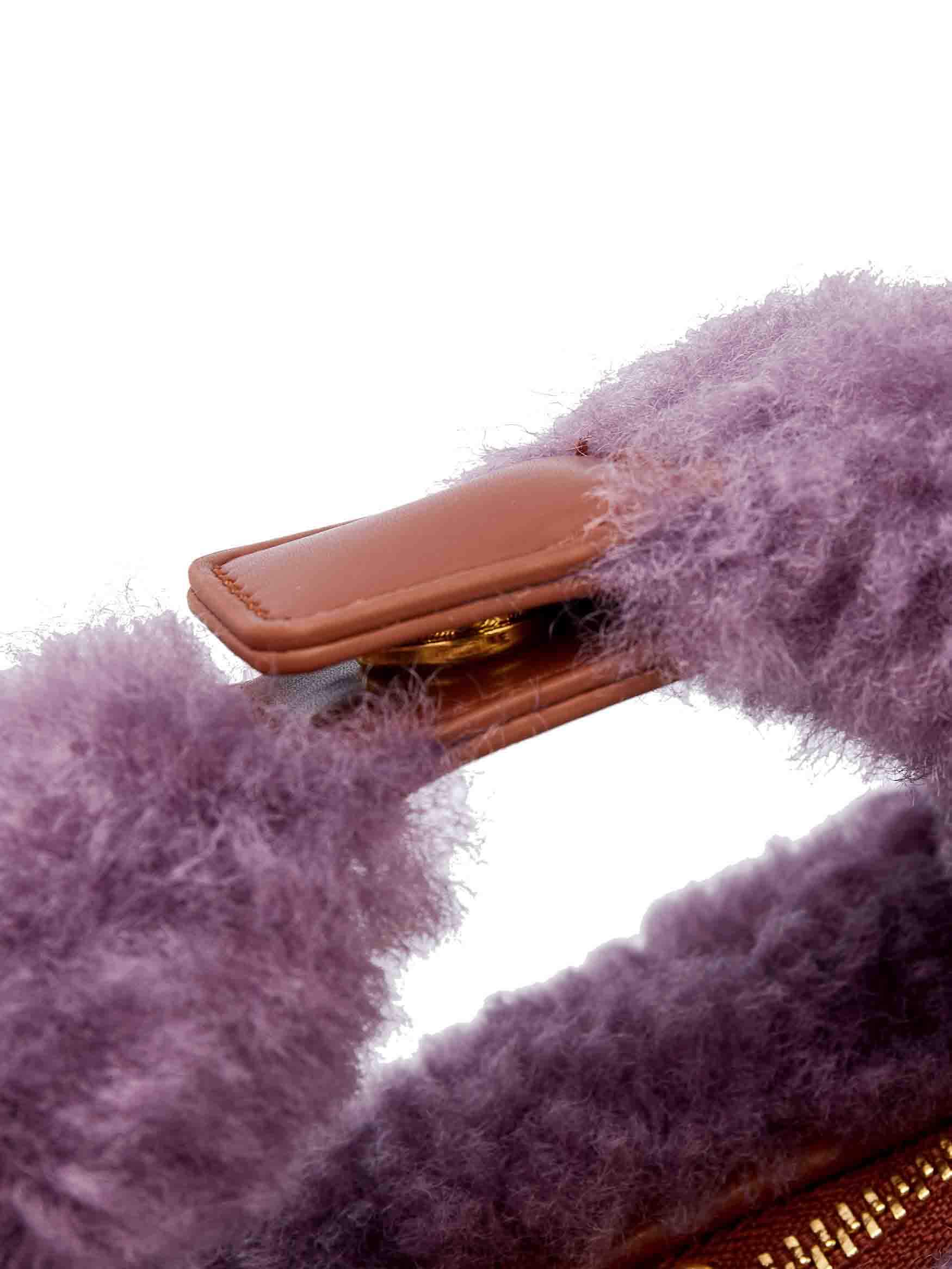 Vienna Top Handle Crossbody Bag in Grape Purple Vegan Leather - Top Handle Close-Up