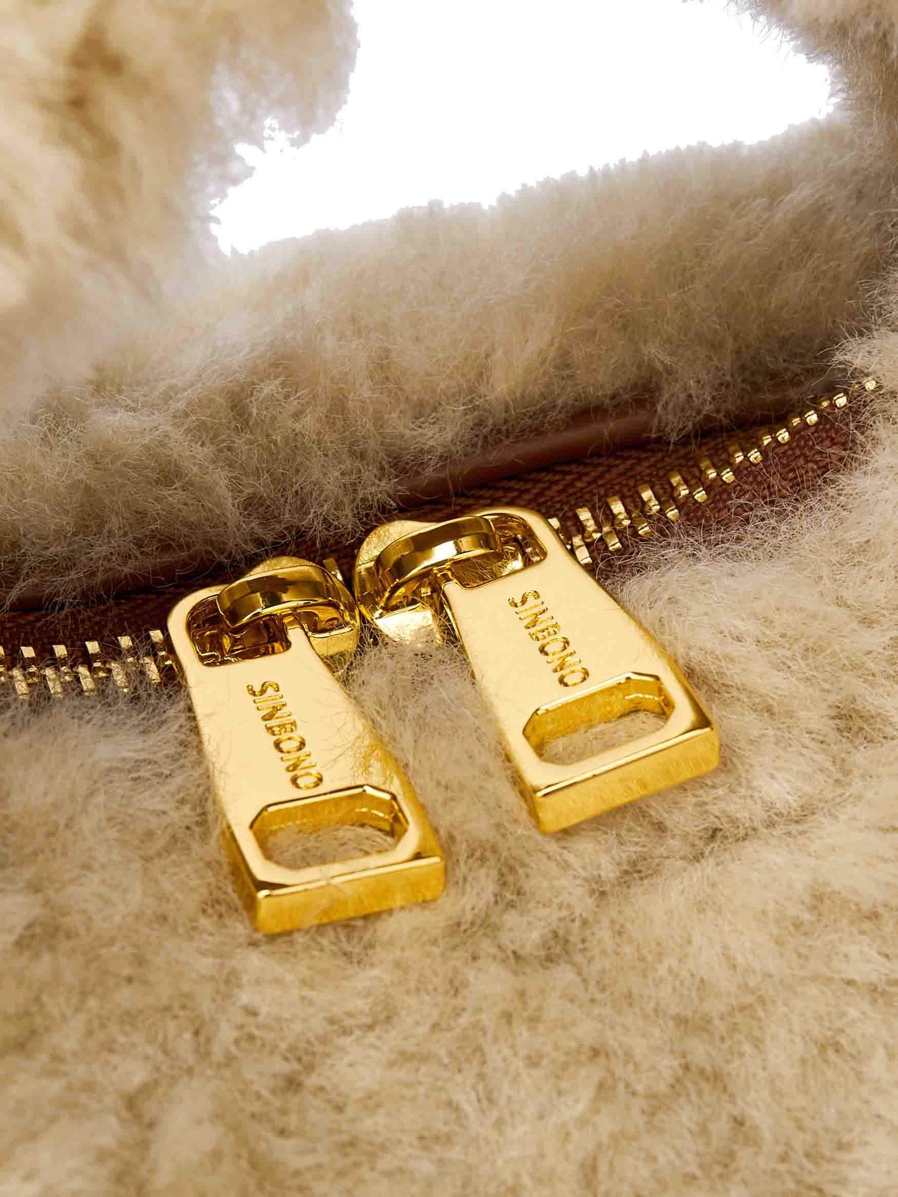 Vienna Top Handle Crossbody Bag in Light Green Vegan Leather - Detail