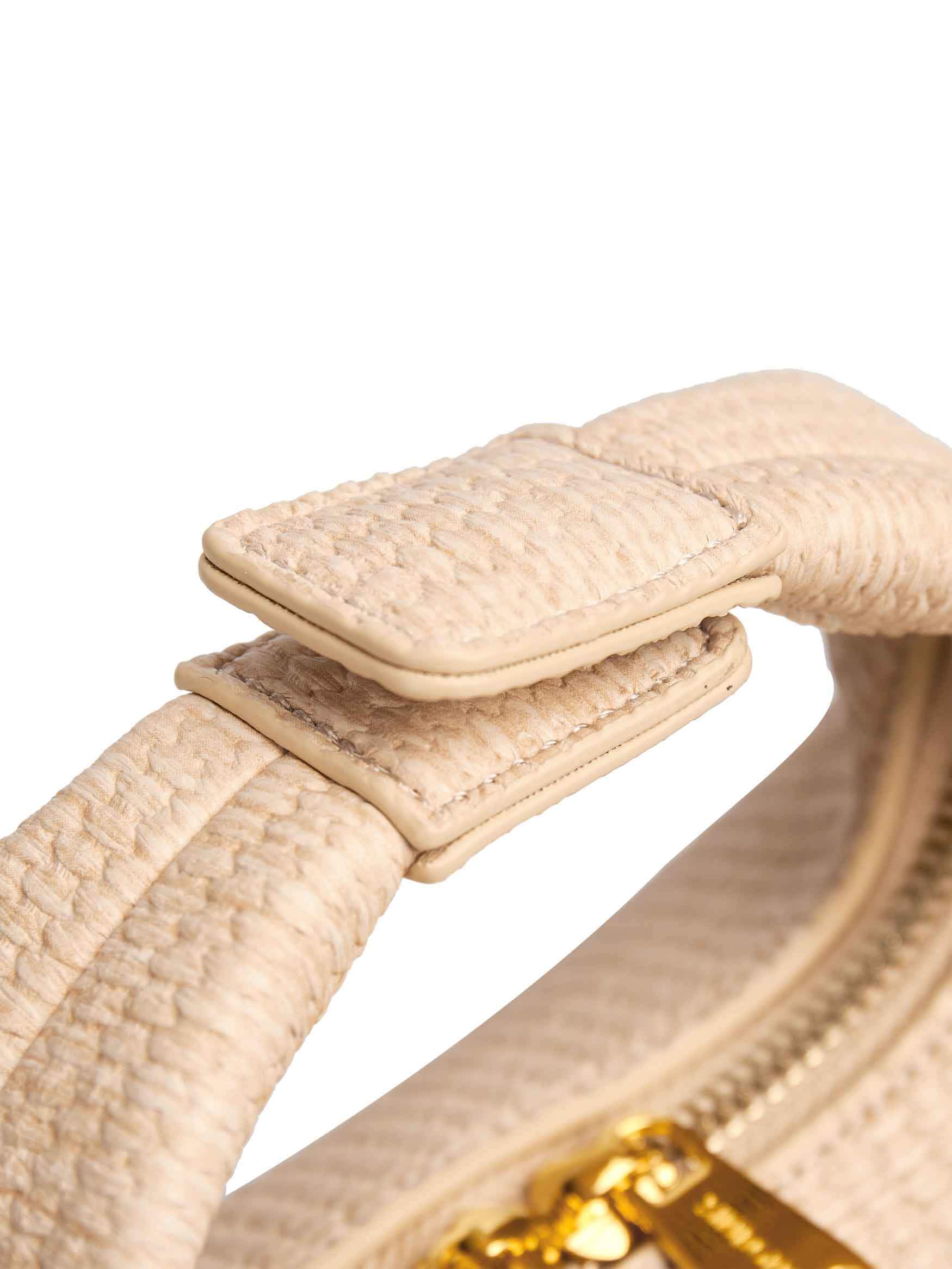 Vienna Top Handle Crossbody Bag in Milk Yellow Vegan Leather - Top Handle Close-Up