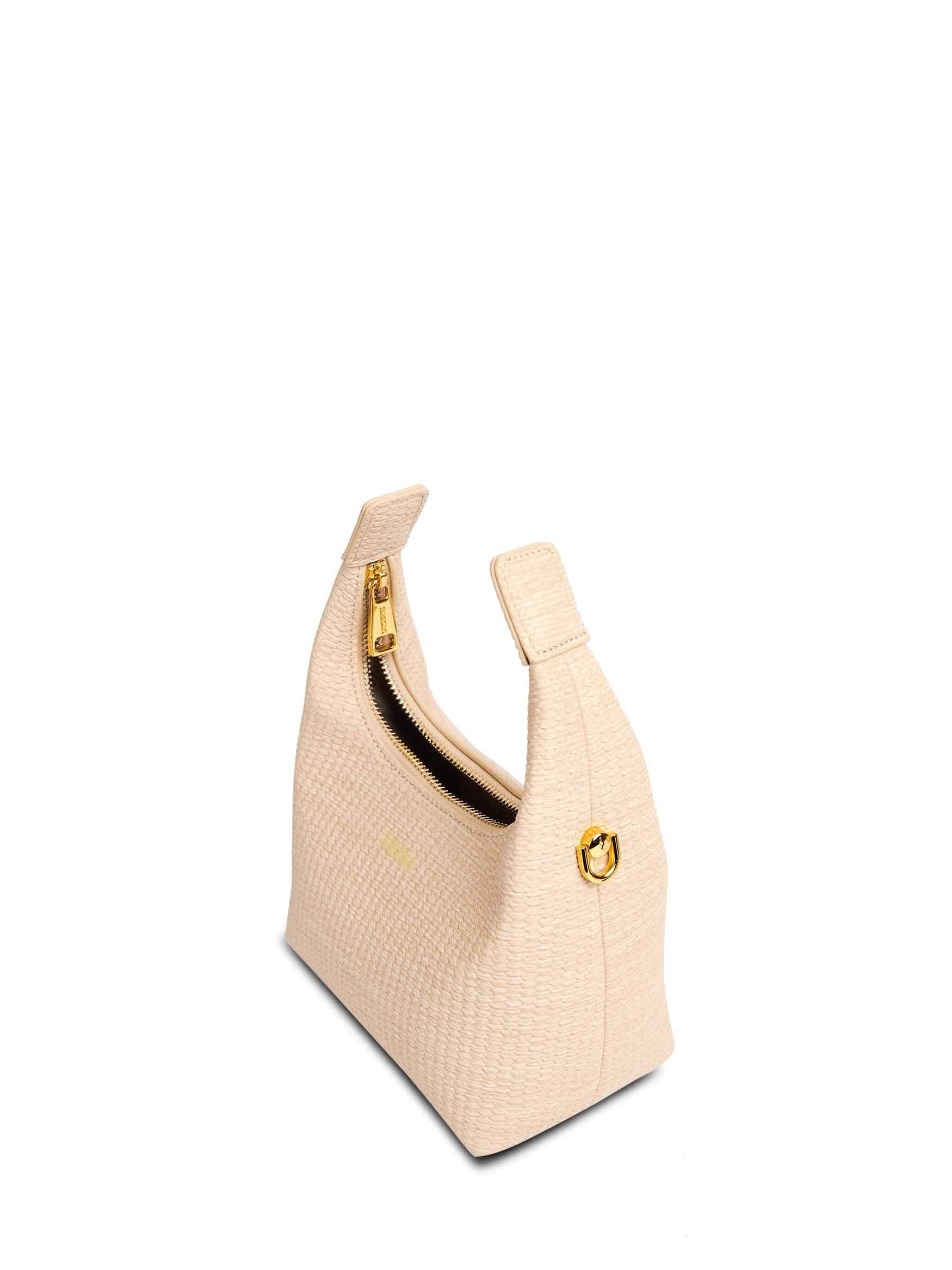 Vienna Top Handle Crossbody Bag in Milk Yellow Vegan Leather - Top Handle Close-Up