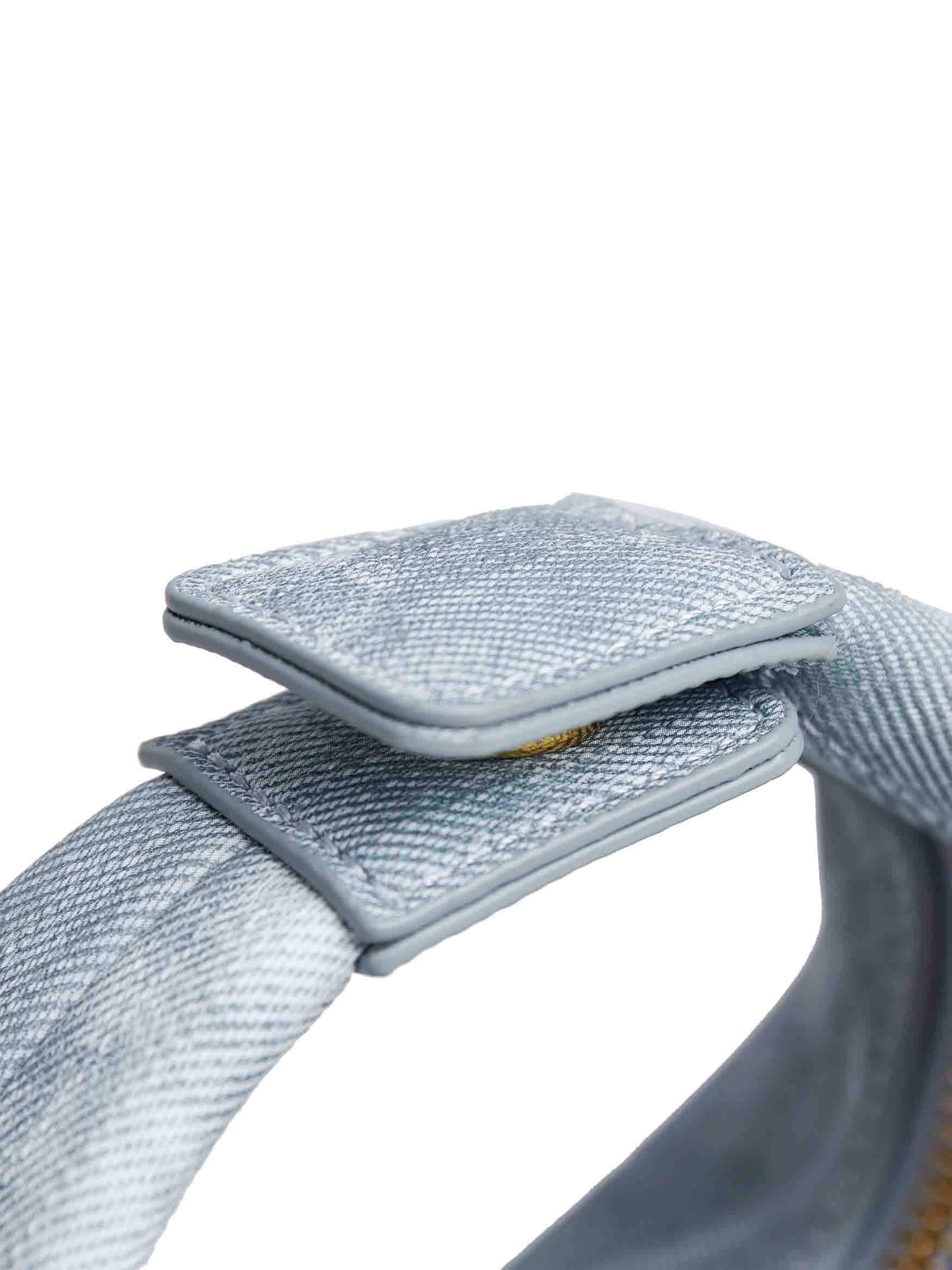 Vienna Top Handle Crossbody Bag in Mist Blue Vegan Leather - Top Handle Close-Up