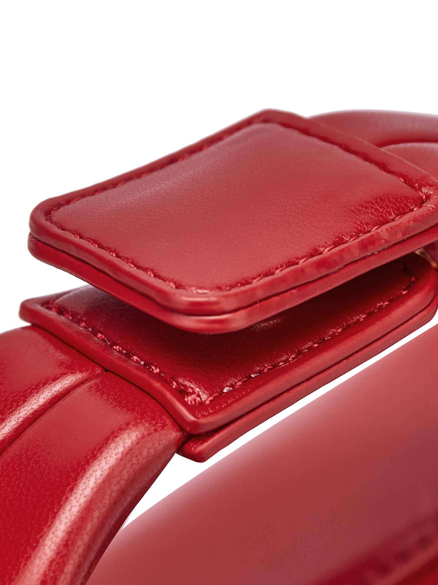 Vienna Top Handle Crossbody Bag in Red Vegan Leather - Top Handle Close-Up