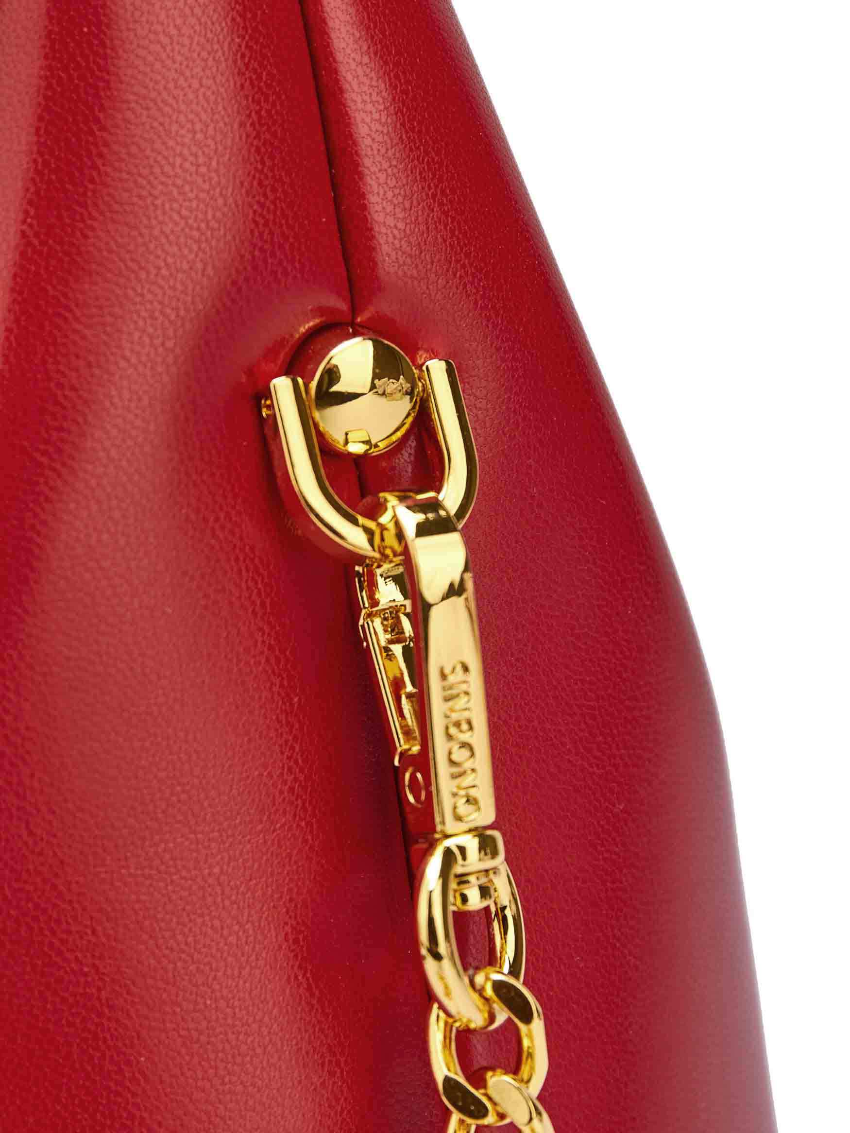 Vienna Top Handle Crossbody Bag in Red Vegan Leather - Side Hook