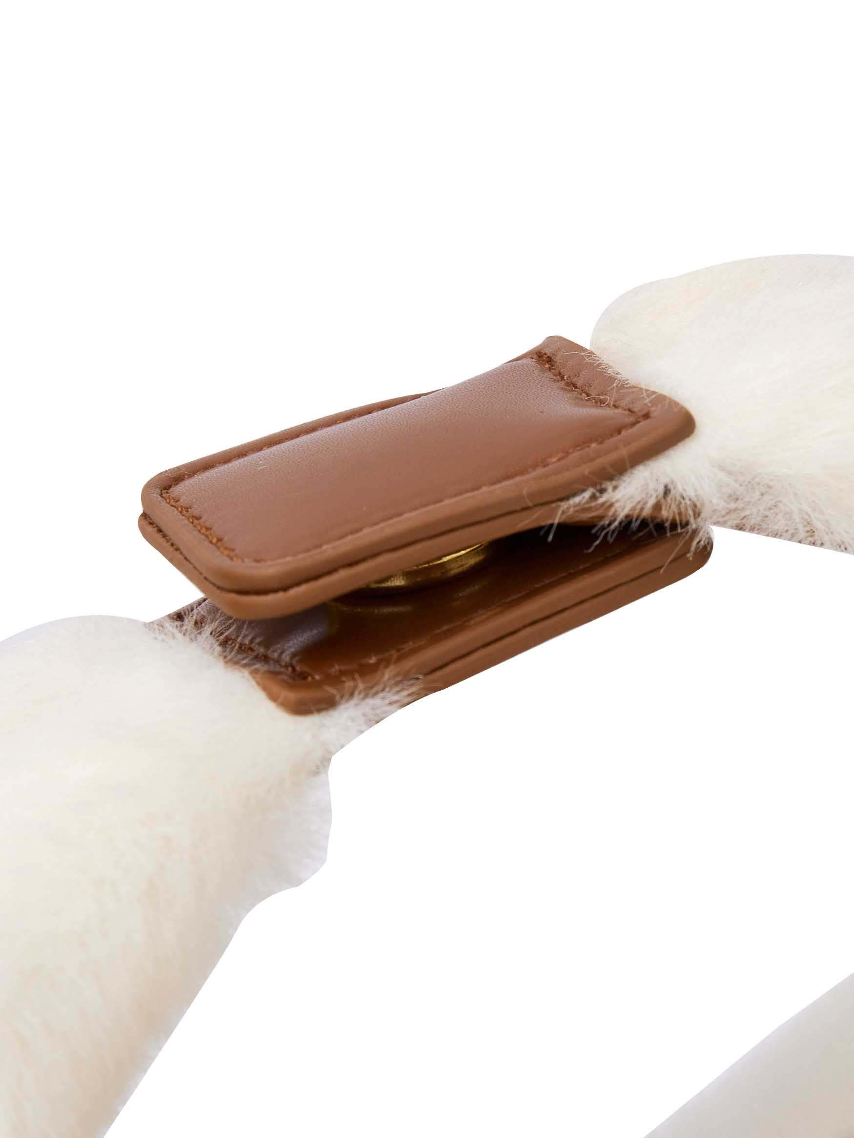 Vienna in Snow White Vegan Leather - Top Handle Close-Up