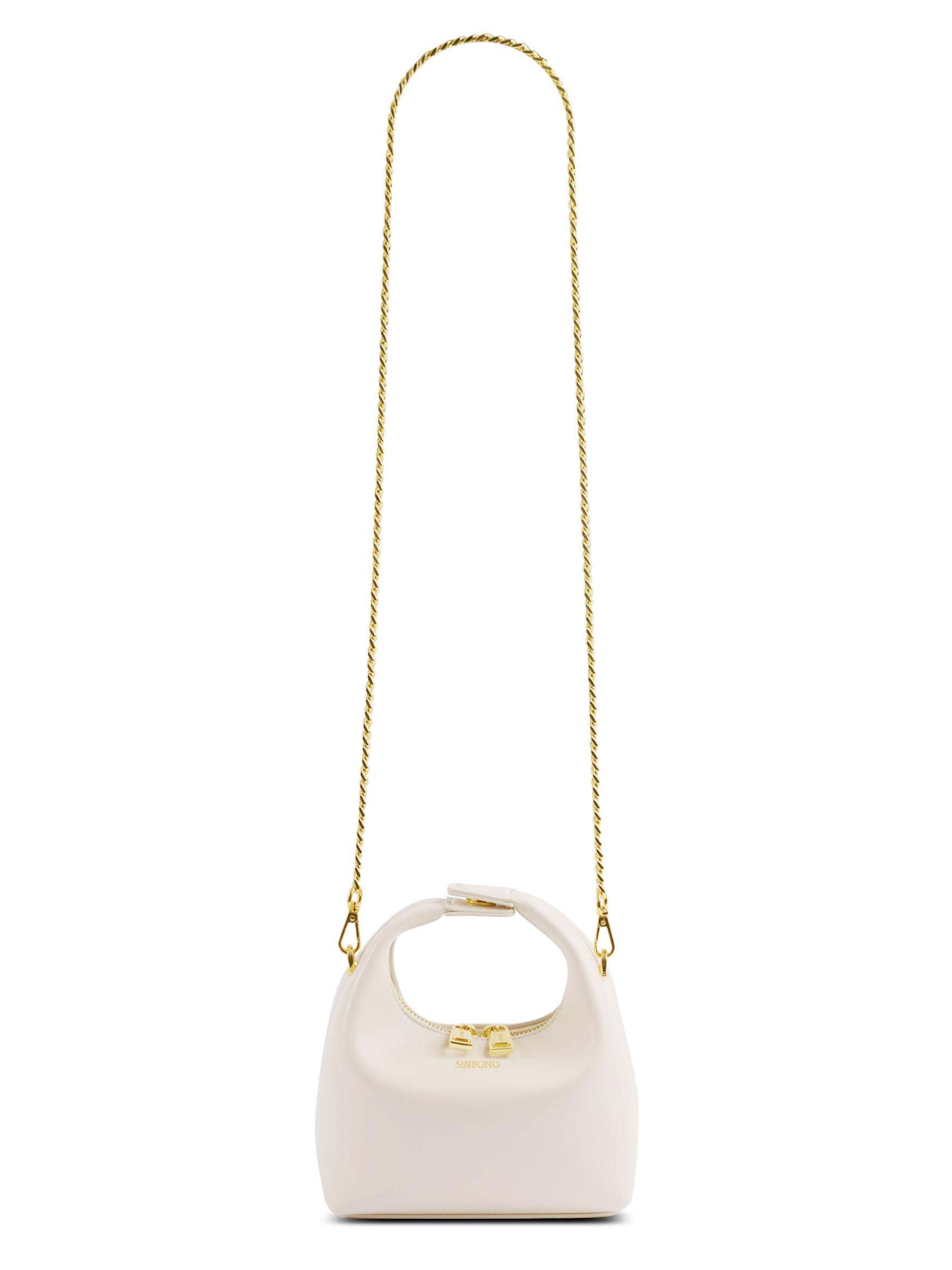 Vienna in Ivory Vegan Leather - With chain