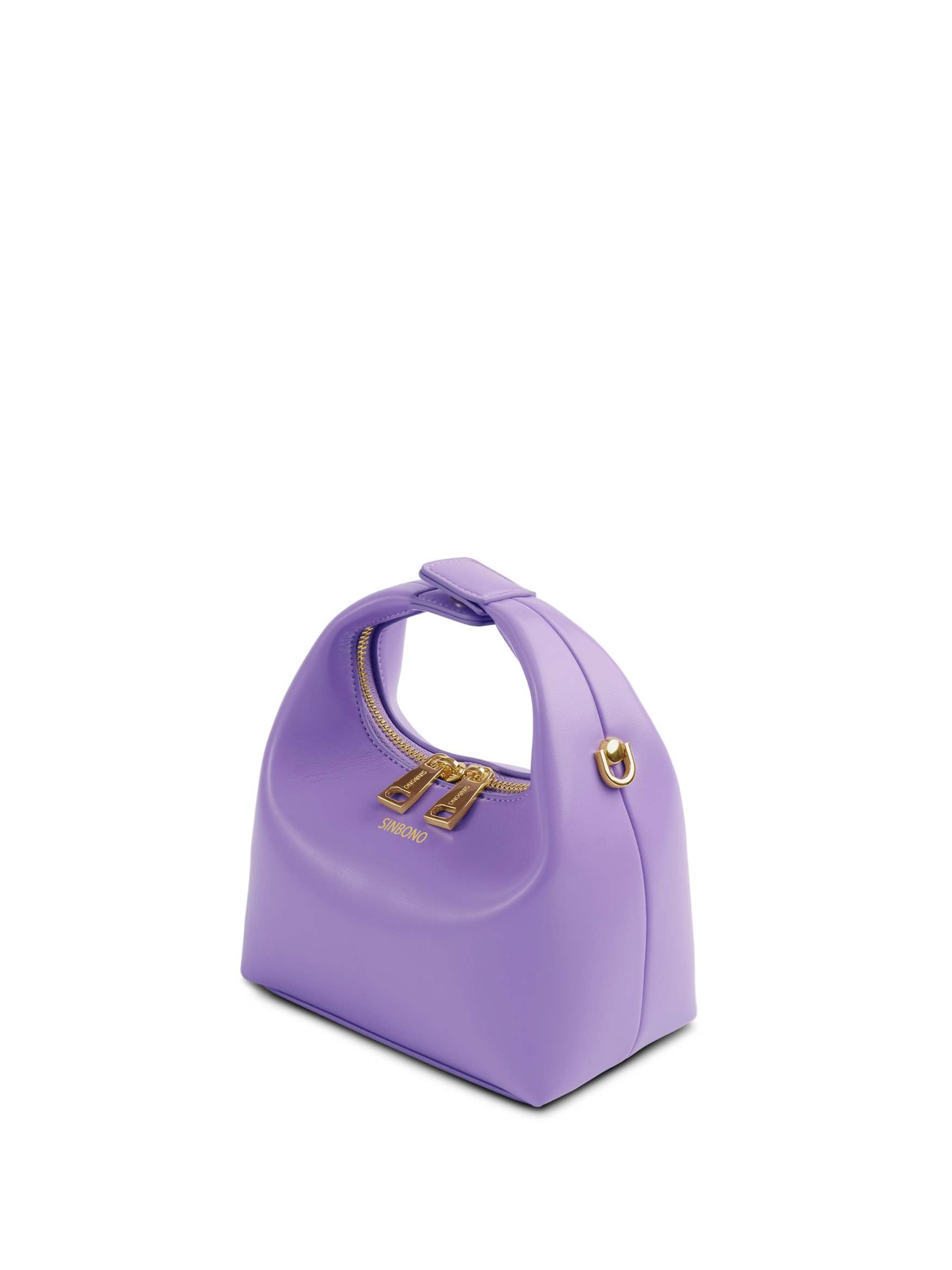 Vienna in Purple Vegan Leather - Side Angle