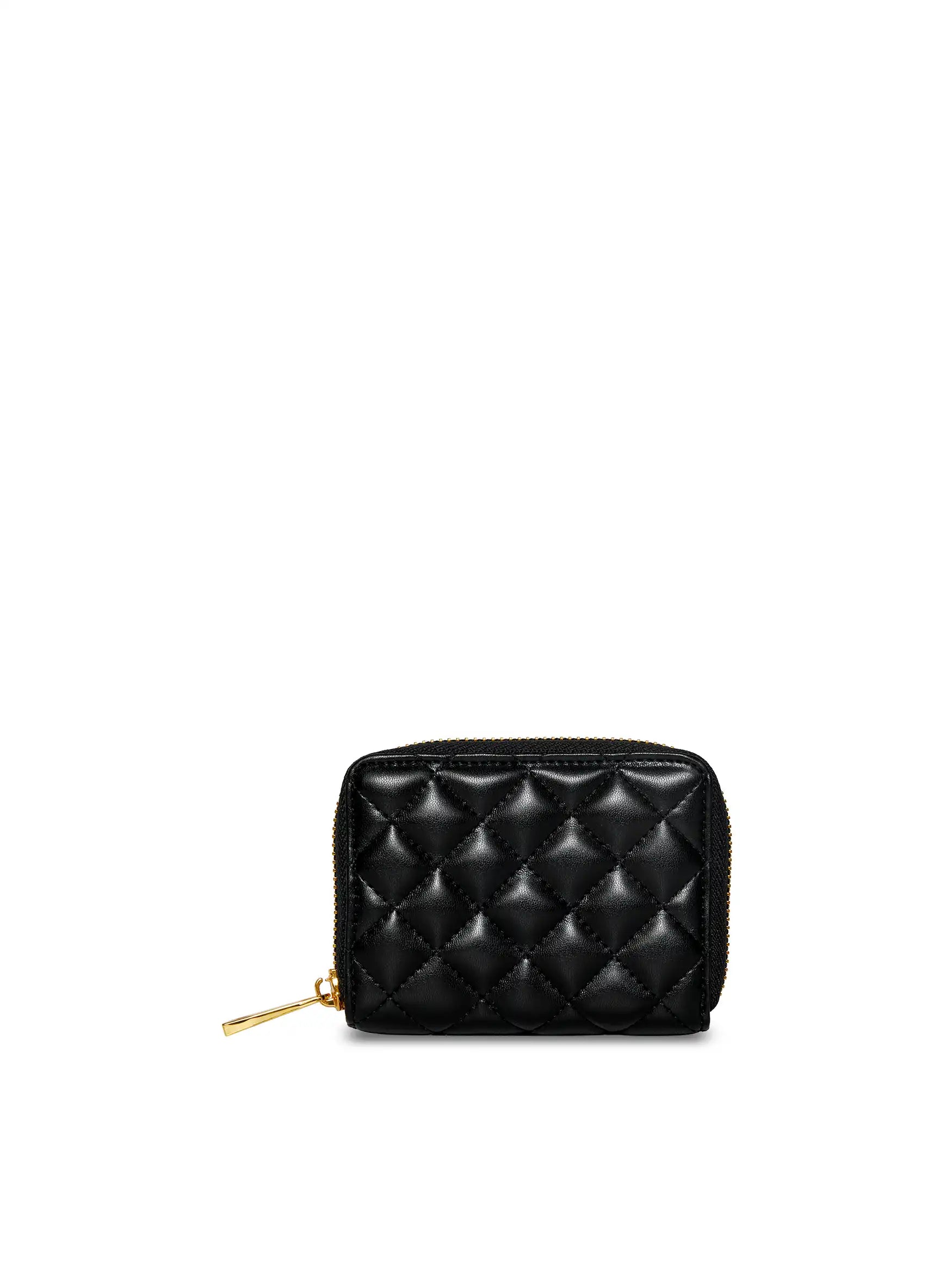 Zip Card Holder in Black Vegan Leather - Back View