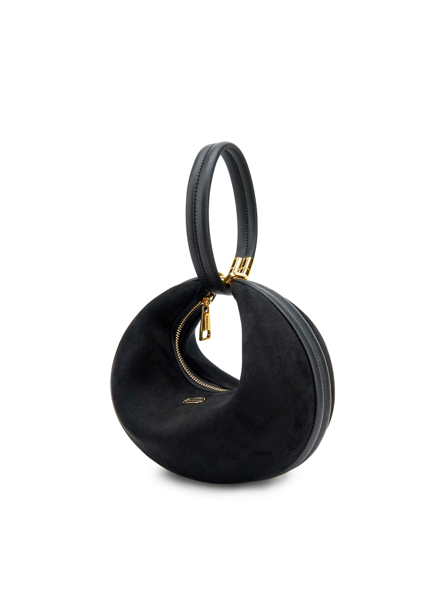 Zoey Shoulder Crossbody Bag - Black Fake Suede