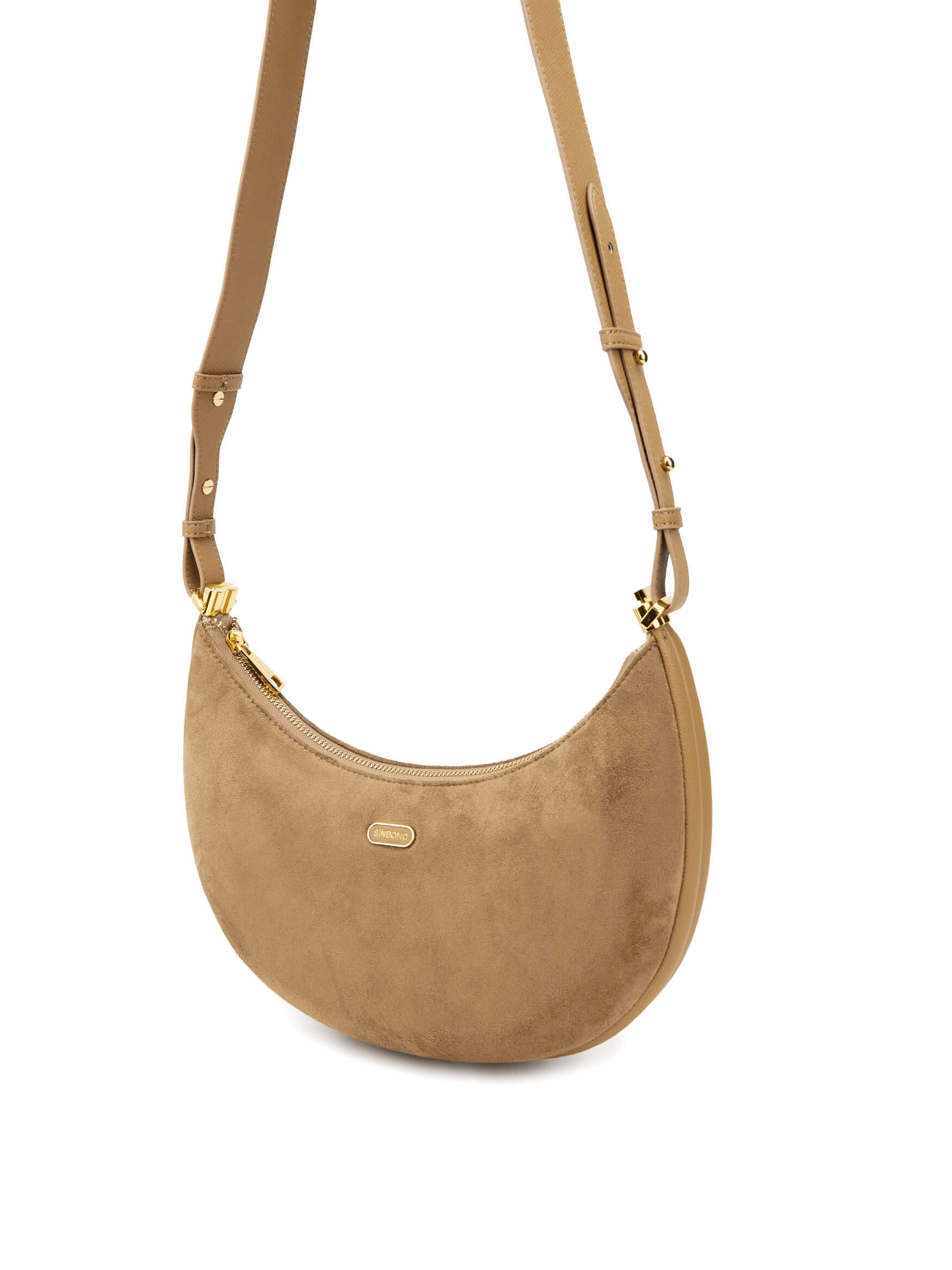 Zoey Shoulder Crossbody Bag in Ivory Fake Suede Vegan Leather - With chain