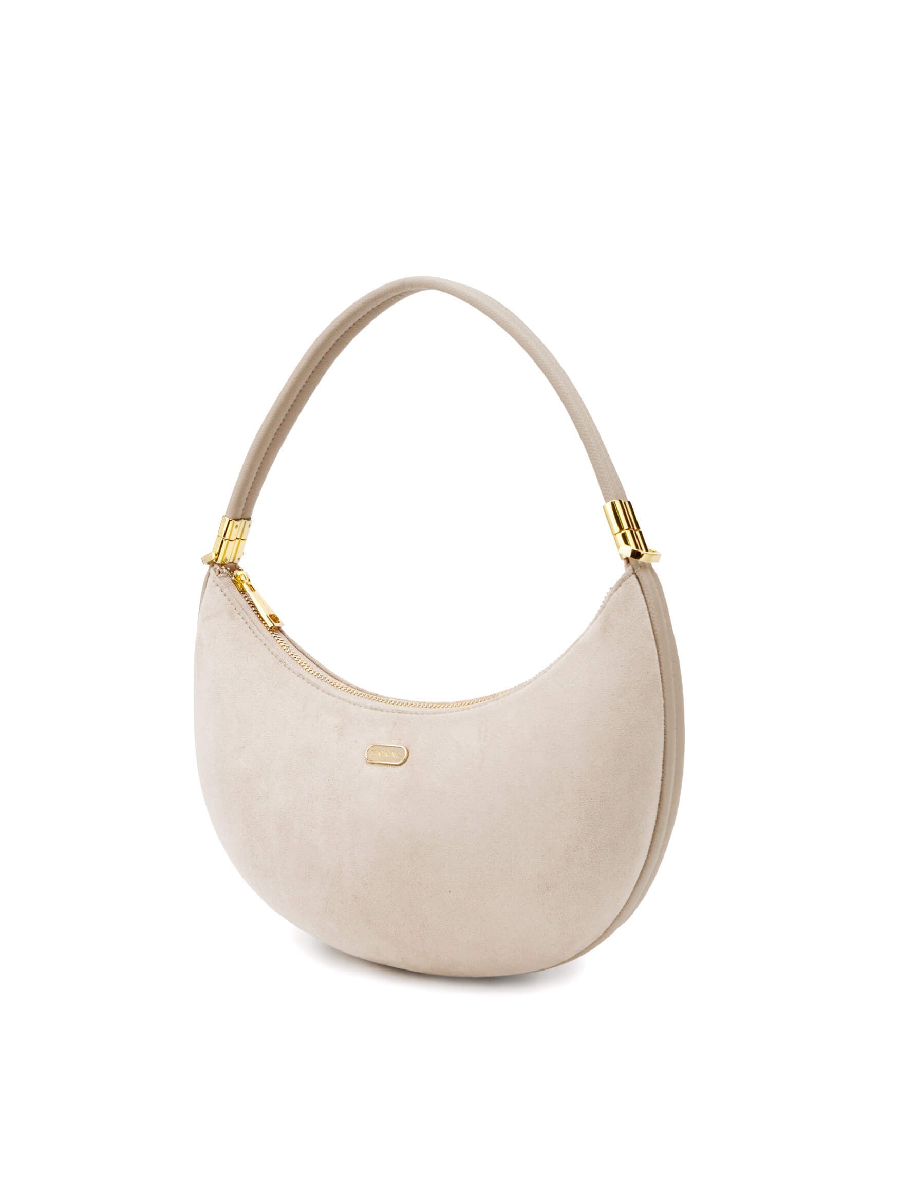 Zoey Shoulder Crossbody Bag - Ivory Fake Suede