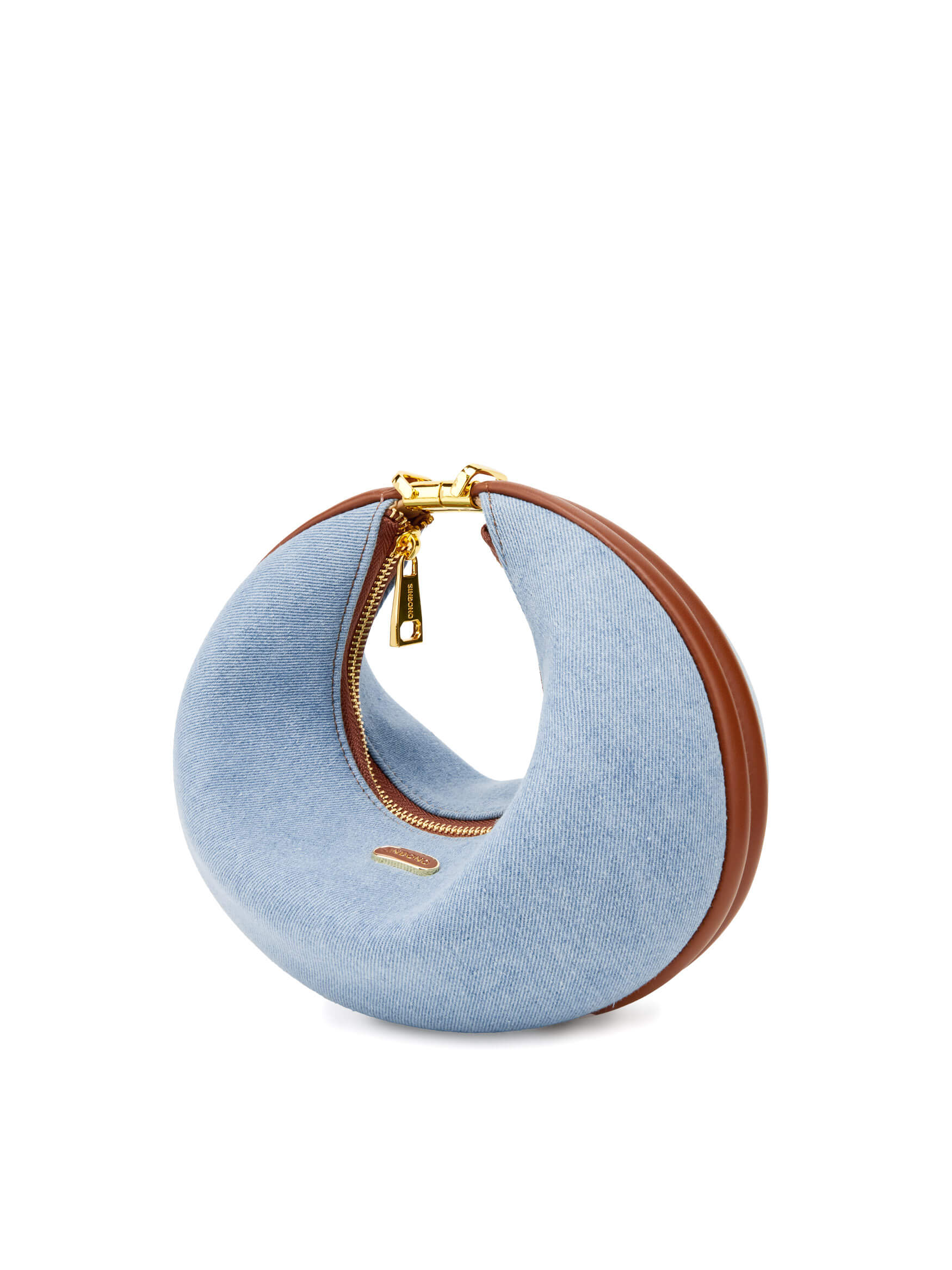 Zoey Shoulder Crossbody Bag - Light blue&Brown