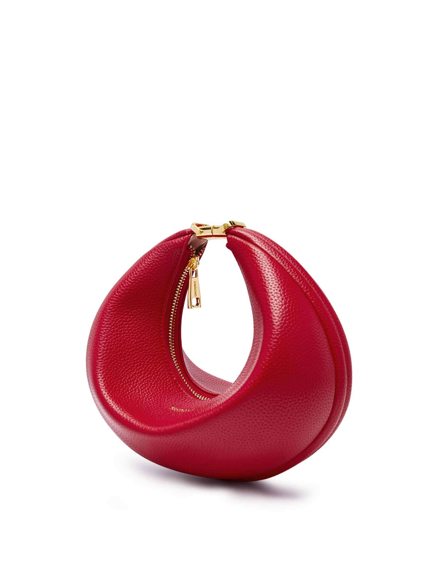 Zoey Shoulder Crossbody Bag in red Vegan Leather - Top Handle Close-Up