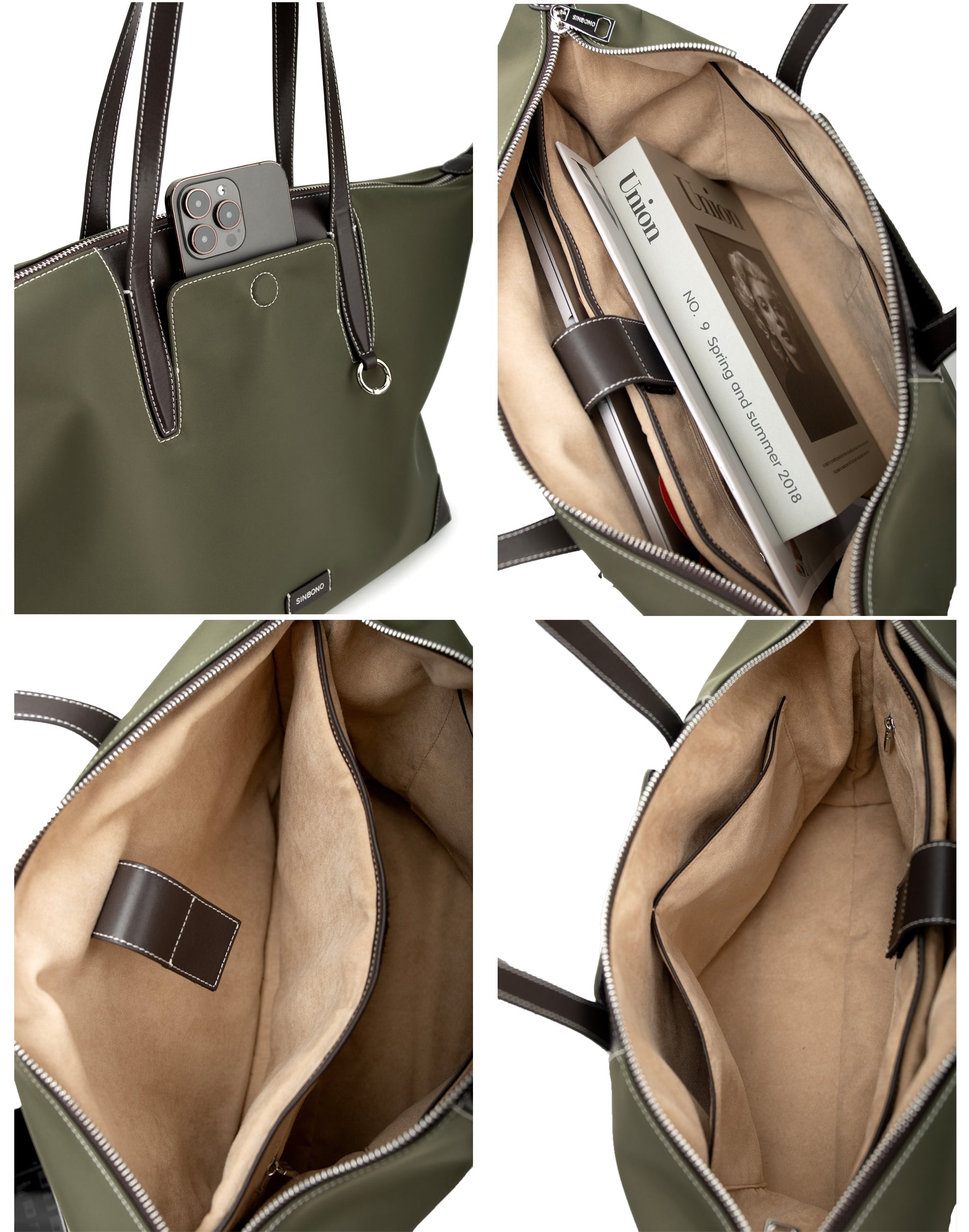 The Olivia Tote Bag(3.0)- Army Green