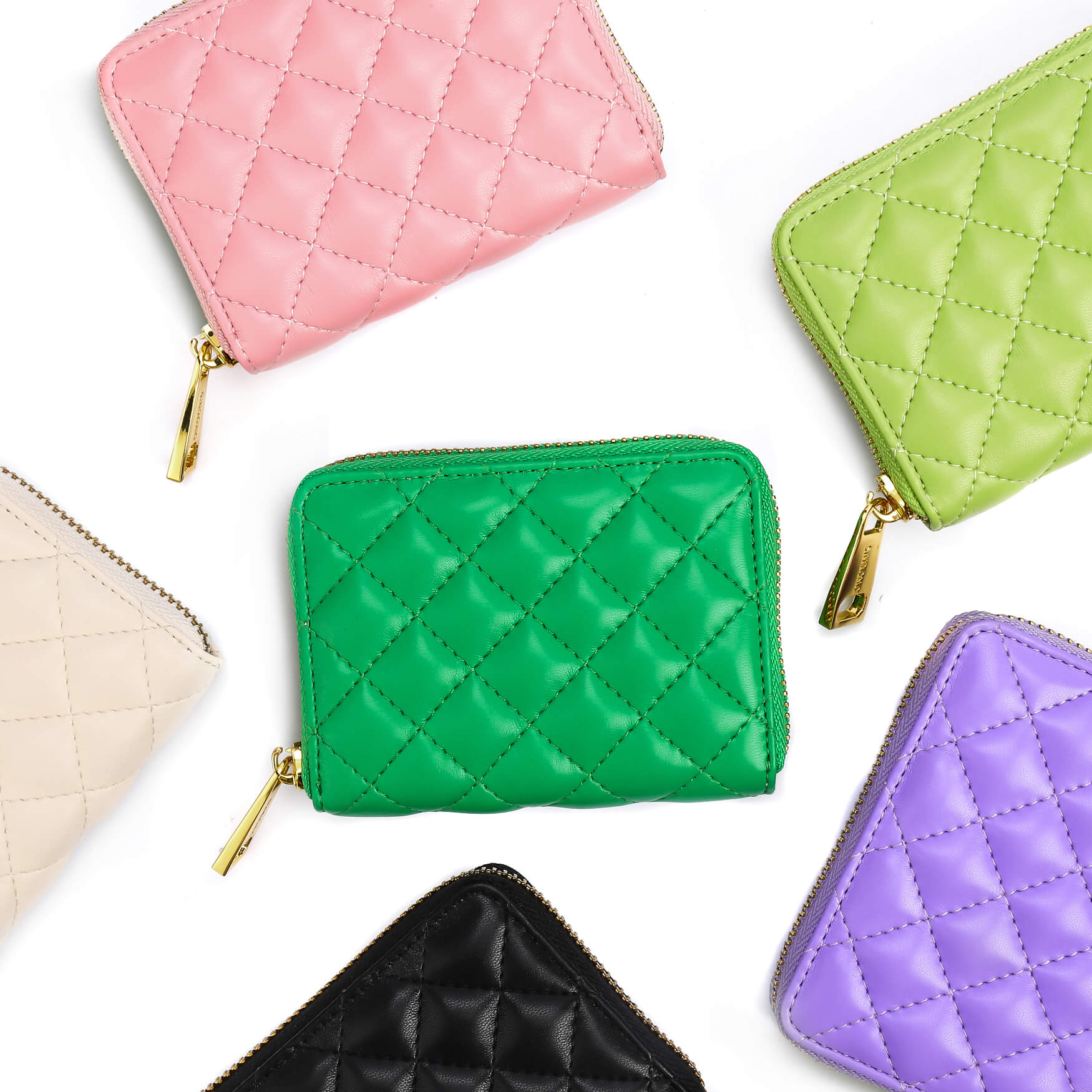 SINBONO Zip Card Holder - Top Leather Card Holder