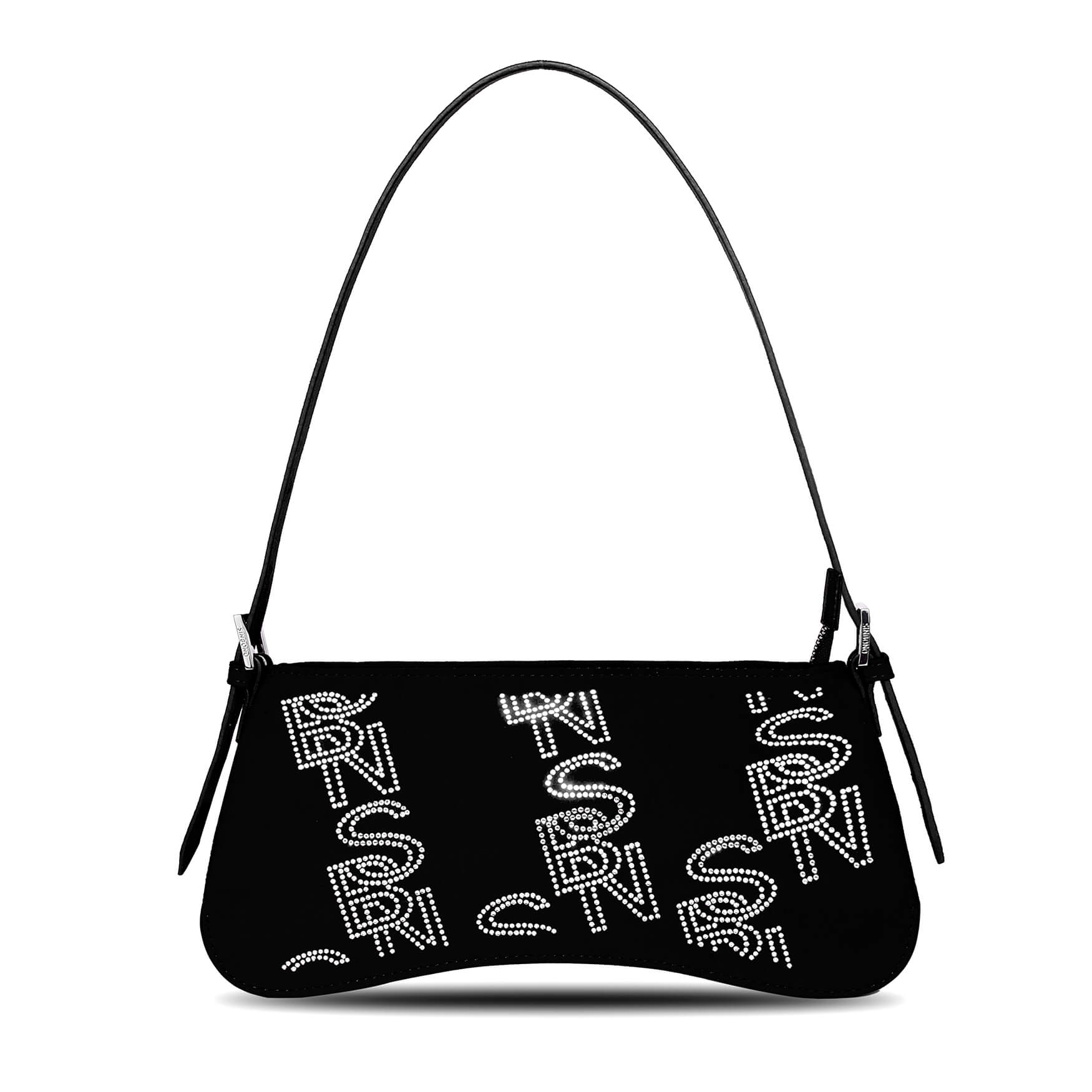 SINBONO Eva Shoulder Bag Black Faux Suede